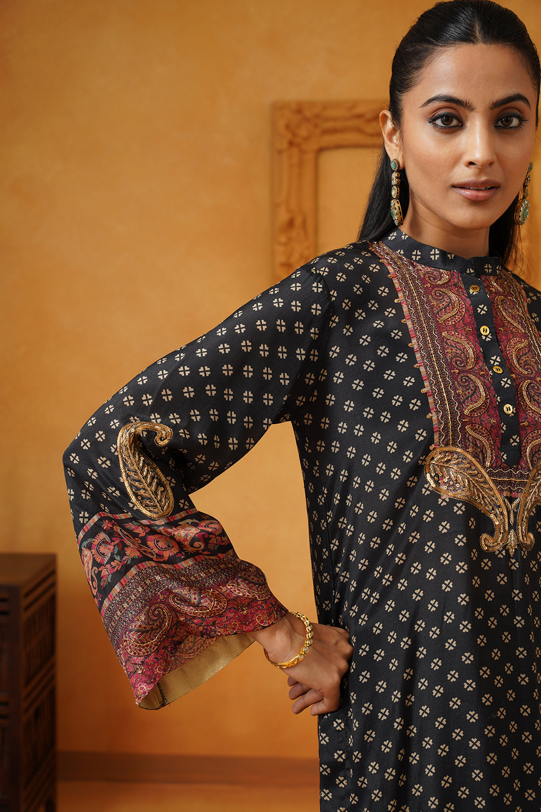 Zarina Crepe Hand Embroidered Matching Set - Neetika Chopra