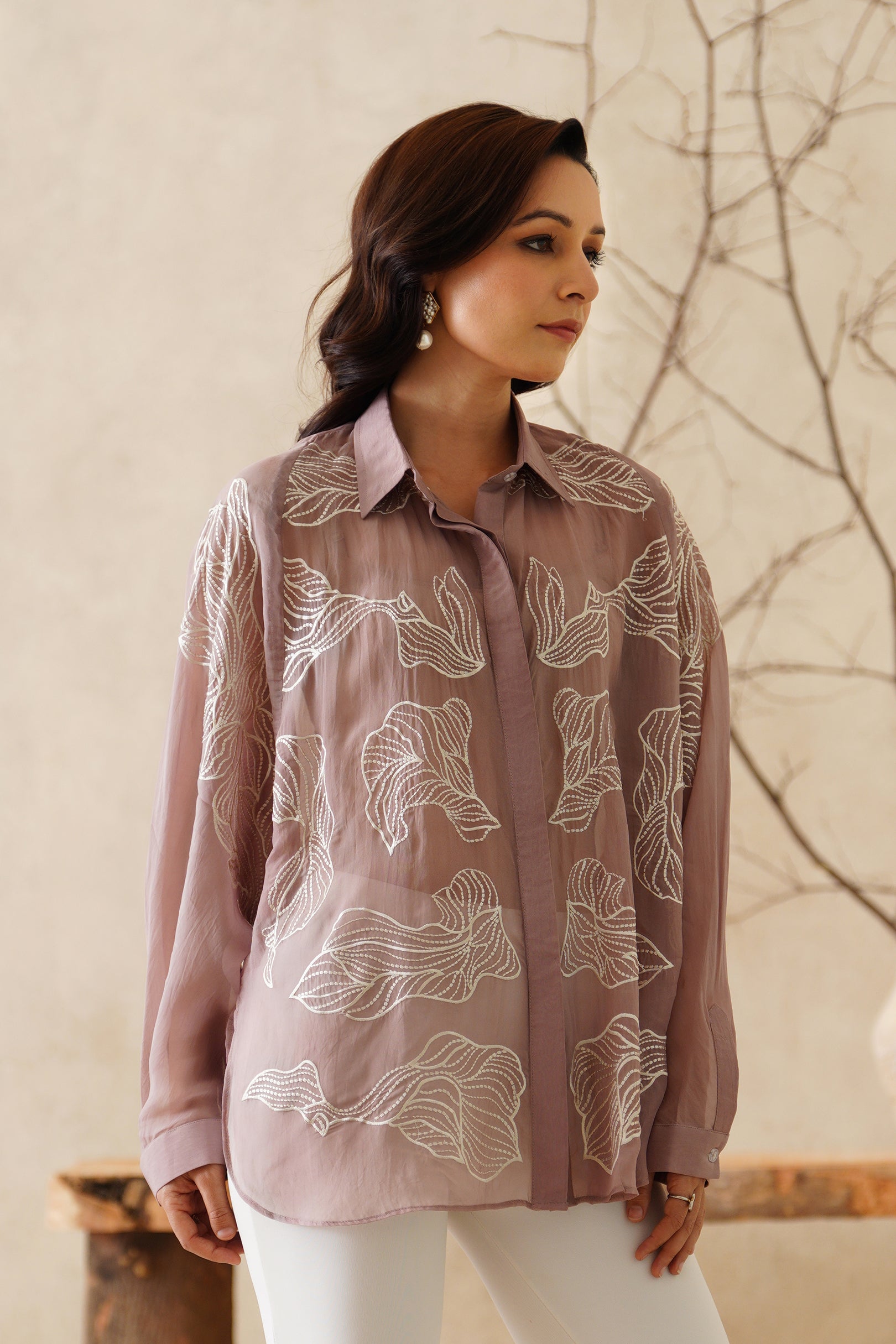 Charm Organza Embroidered Top - Neetika Chopra