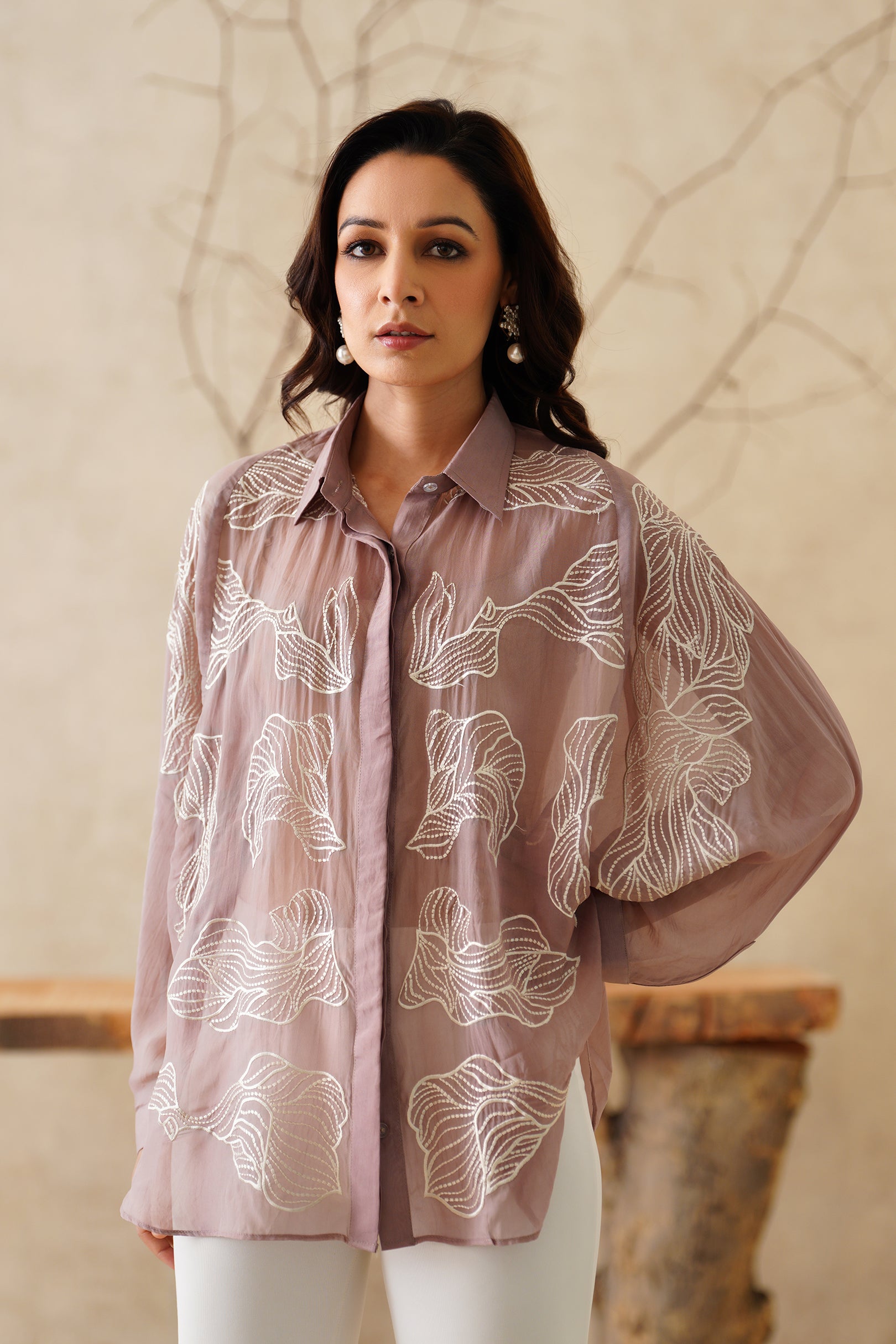 Charm Organza Embroidered Top - Neetika Chopra