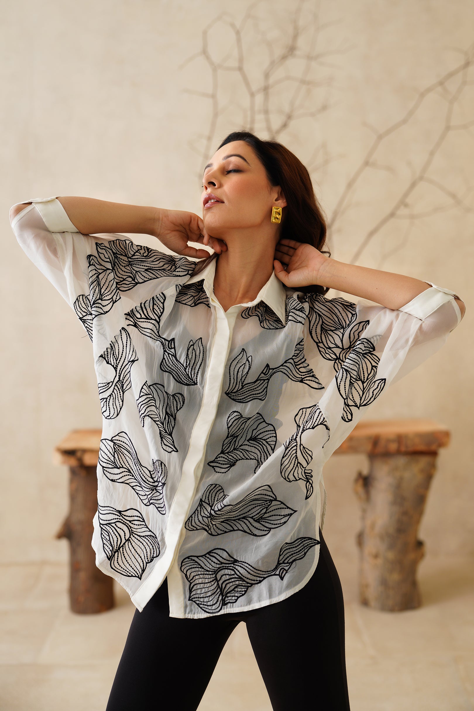 Twilight Organza Embroidered Top - Neetika Chopra