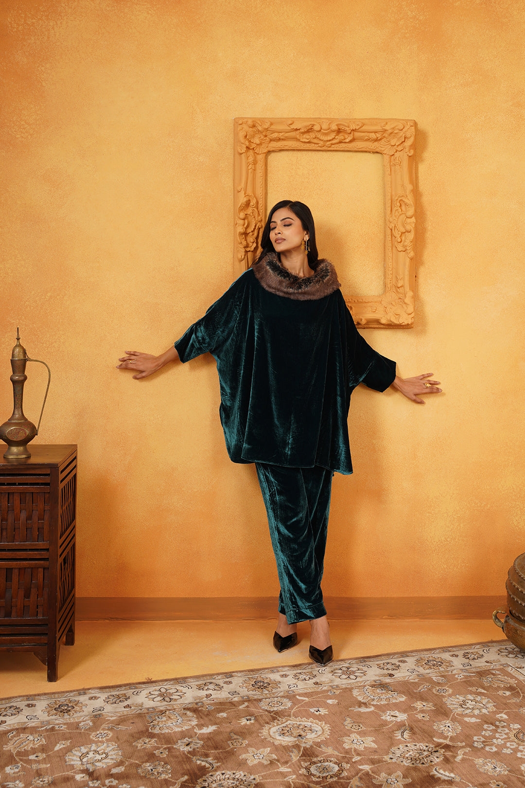 Hania Velvet Matching Set - Neetika Chopra