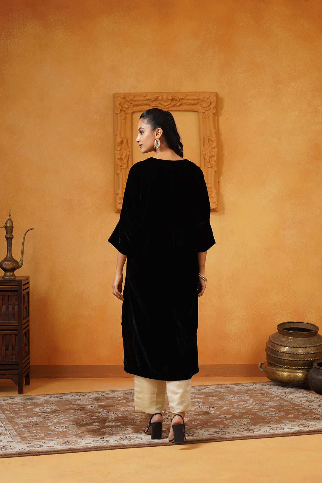 Mehrunisa Velvet Embroidered Matching Set - Neetika Chopra