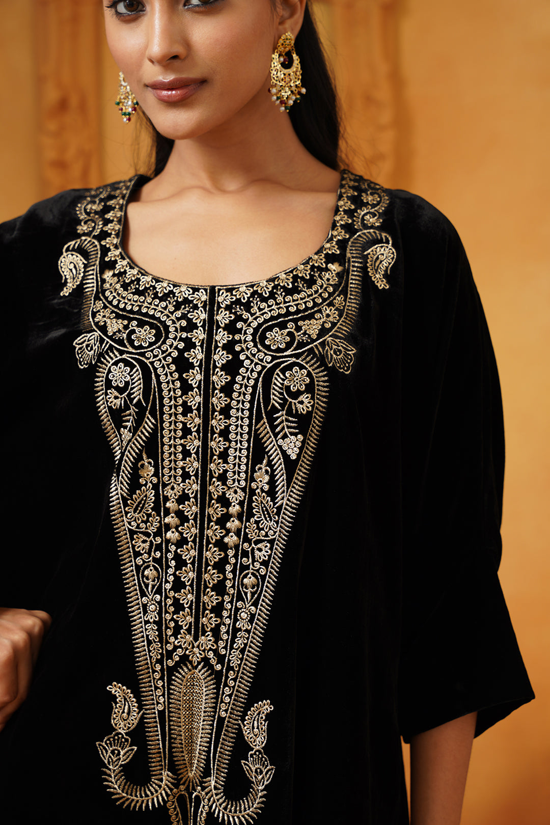 Mehrunisa Velvet Embroidered Matching Set - Neetika Chopra