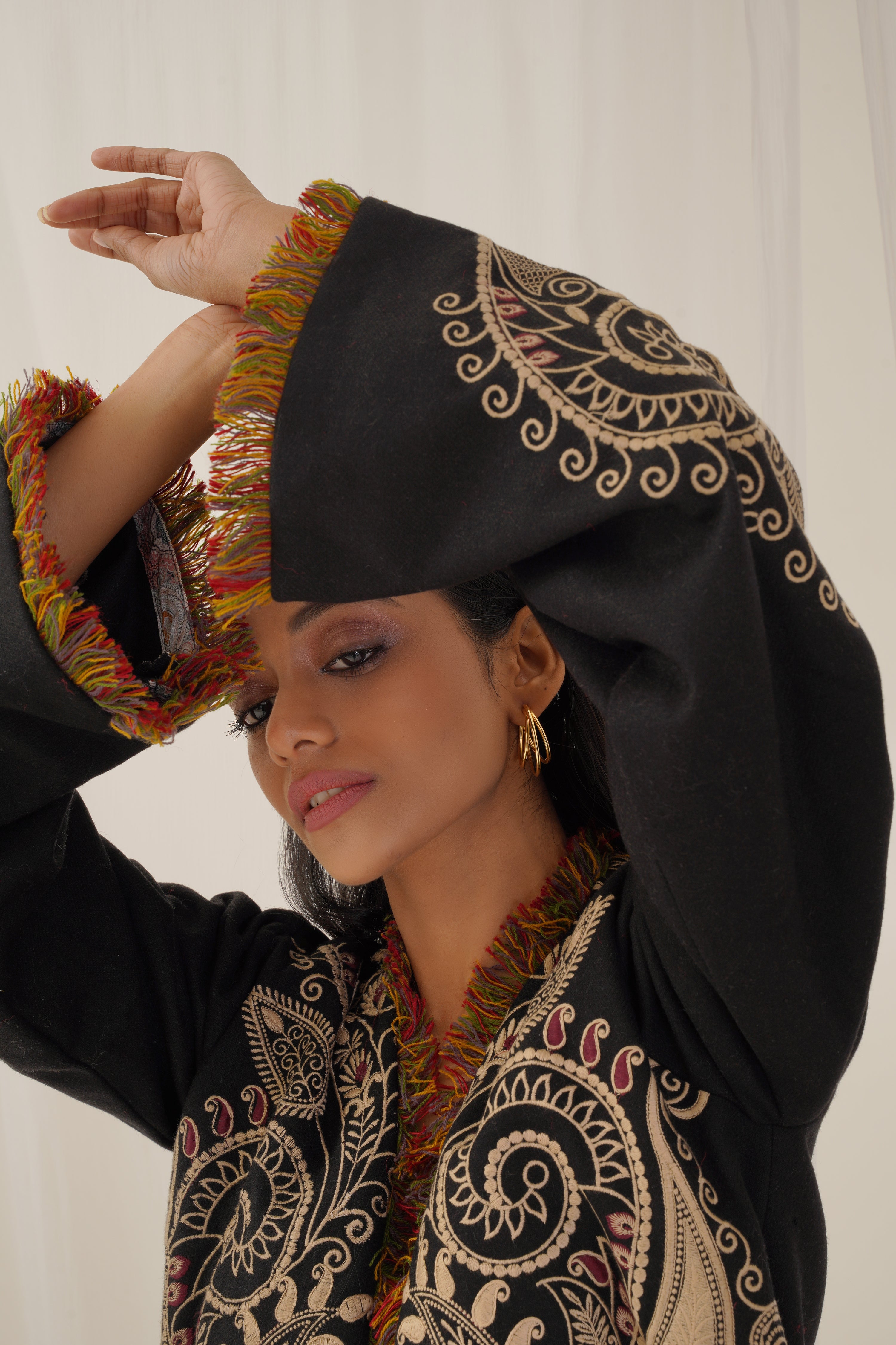 Black Tweed Embroidered Jacket - Neetika Chopra