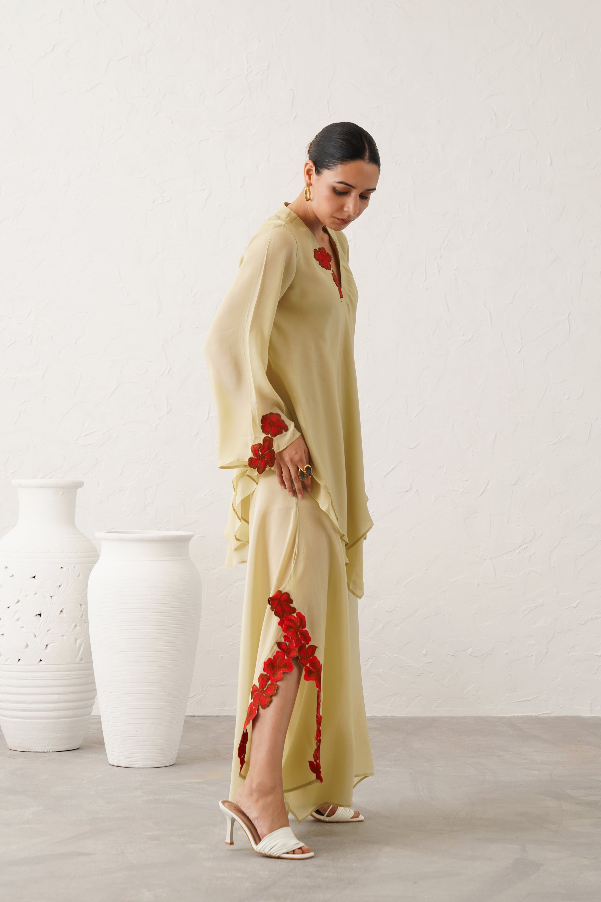 Hanna Crepe Embroidered Matching Set - Neetika Chopra