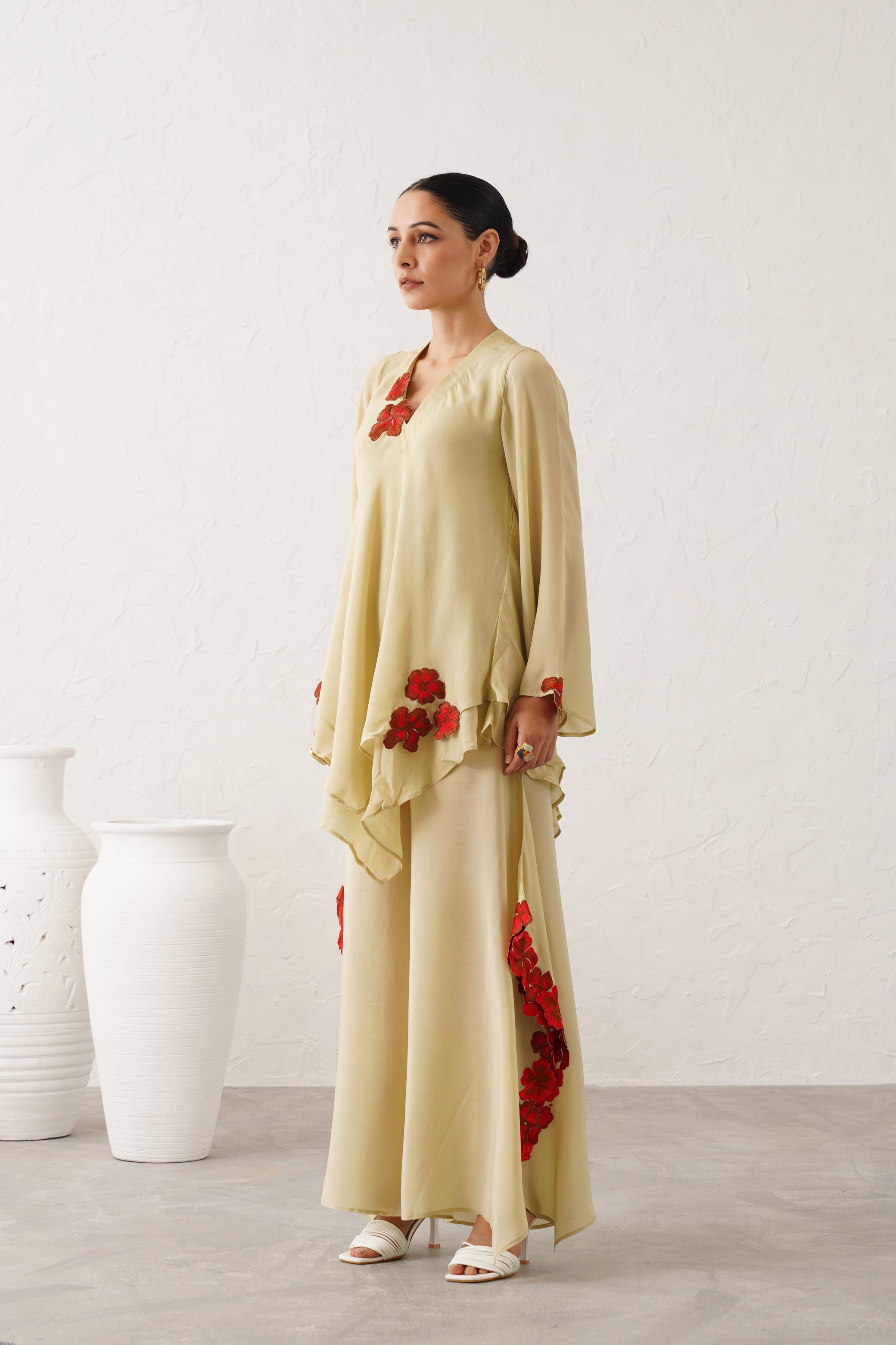 Hanna Crepe Embroidered Matching Set - Neetika Chopra