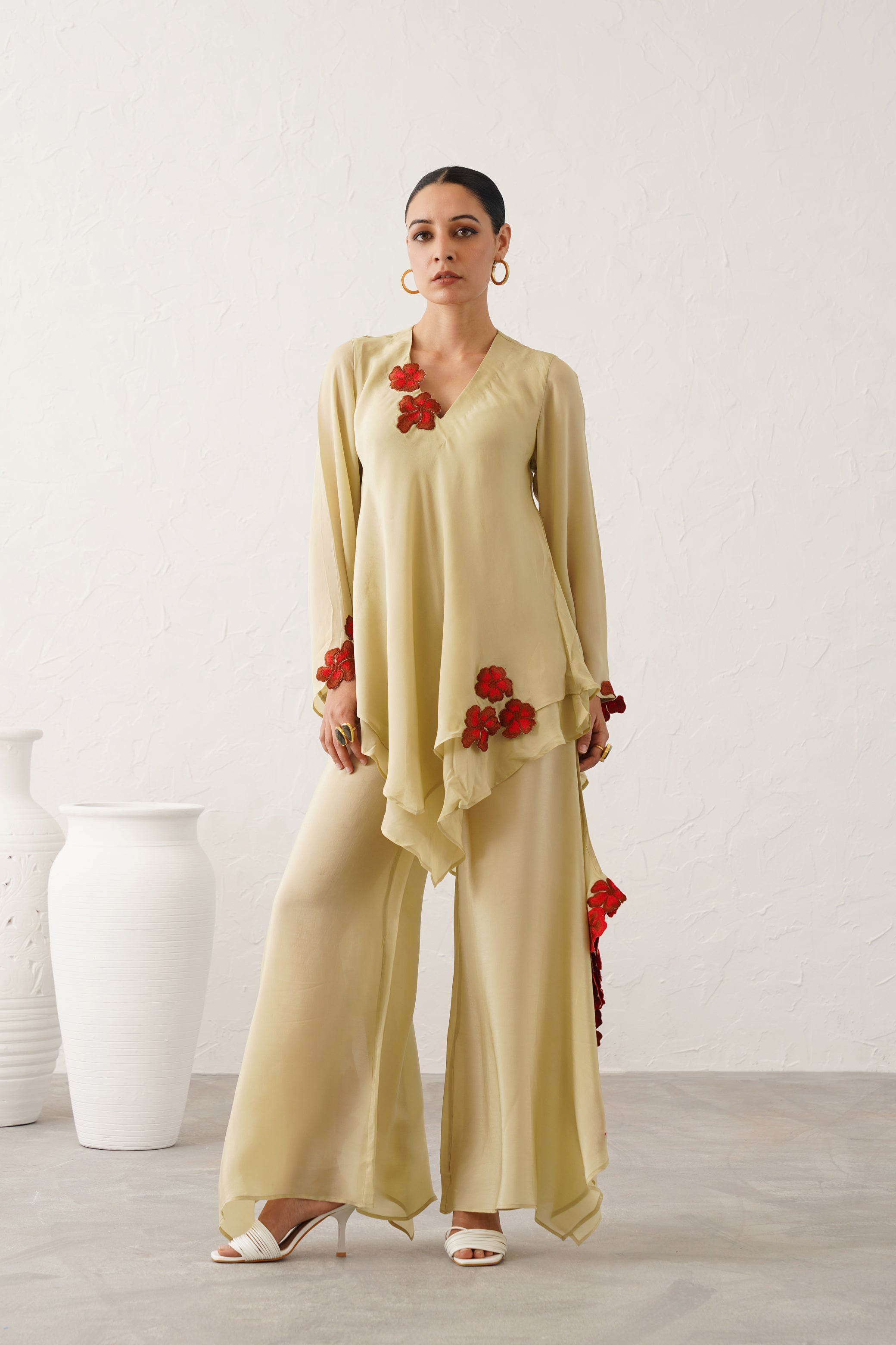 Hanna Crepe Embroidered Matching Set - Neetika Chopra