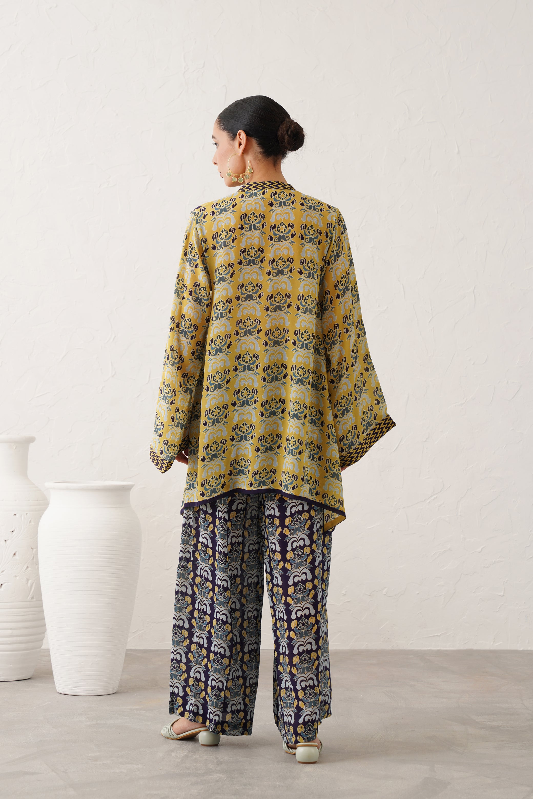 (Ready To Ship) Misted Yellow Crepe Matching Set - Neetika Chopra