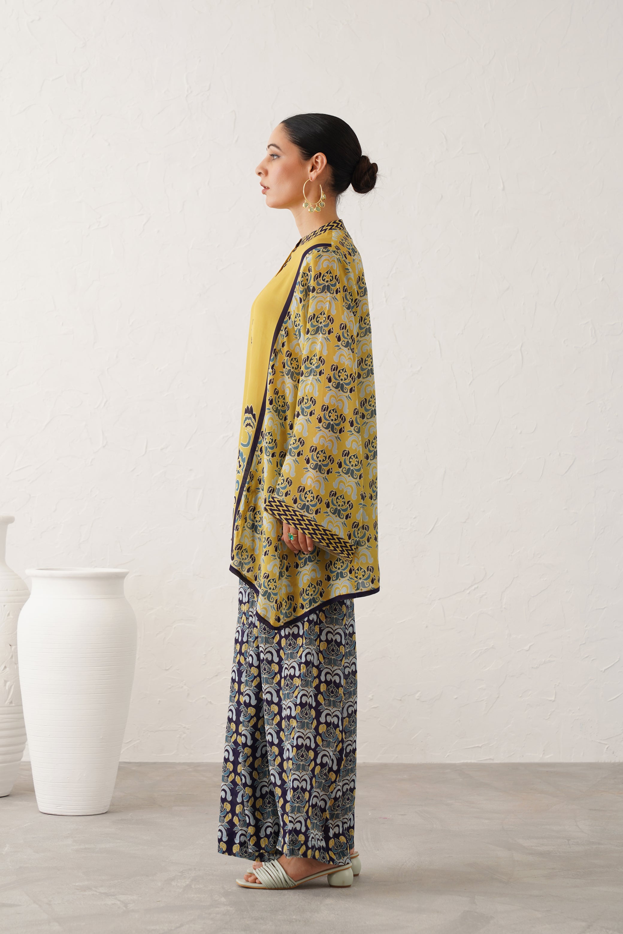 (Ready To Ship) Misted Yellow Crepe Matching Set - Neetika Chopra