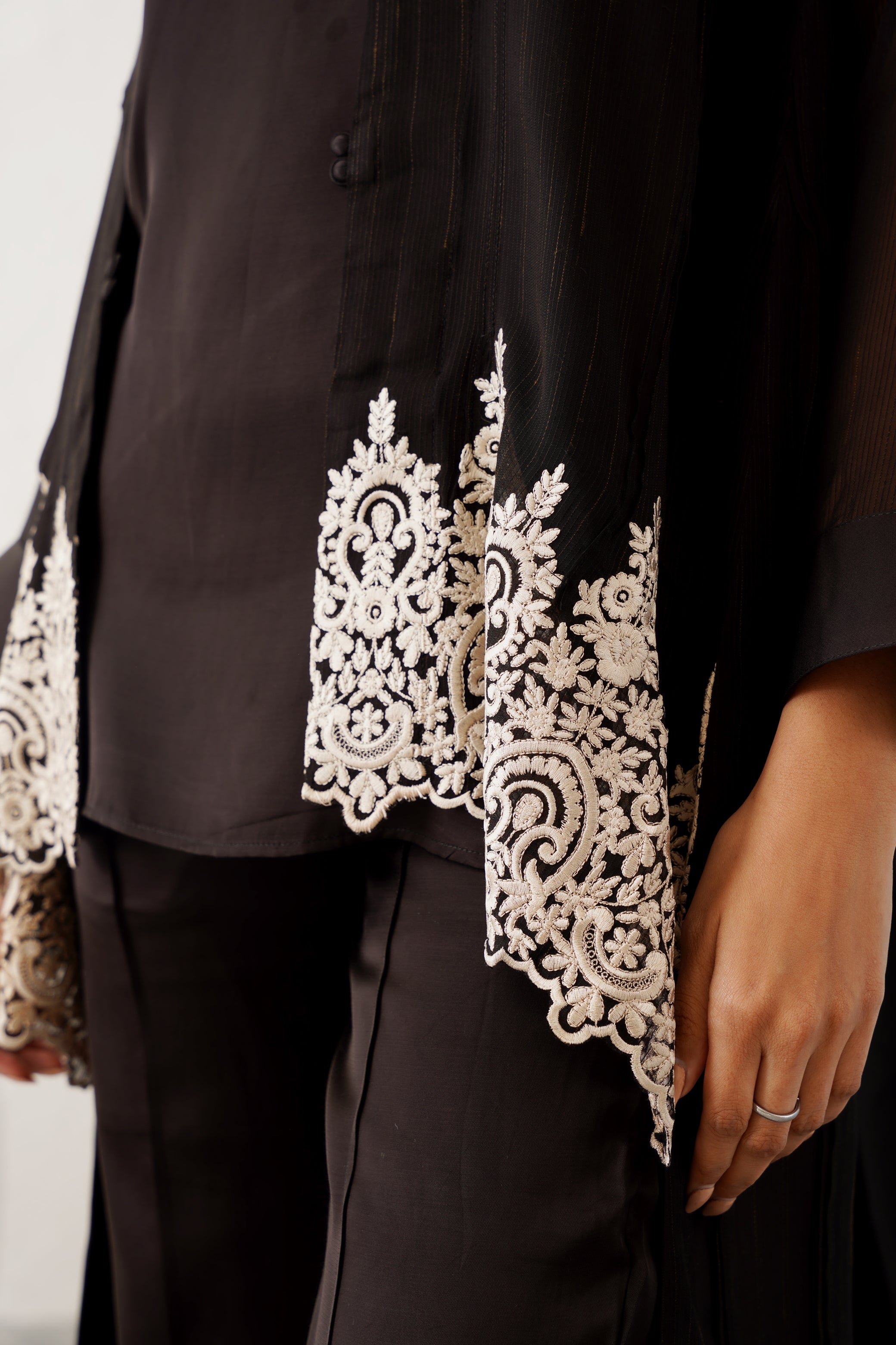 Zeenat Georgette Satin Embroidered Matching Set - Neetika Chopra