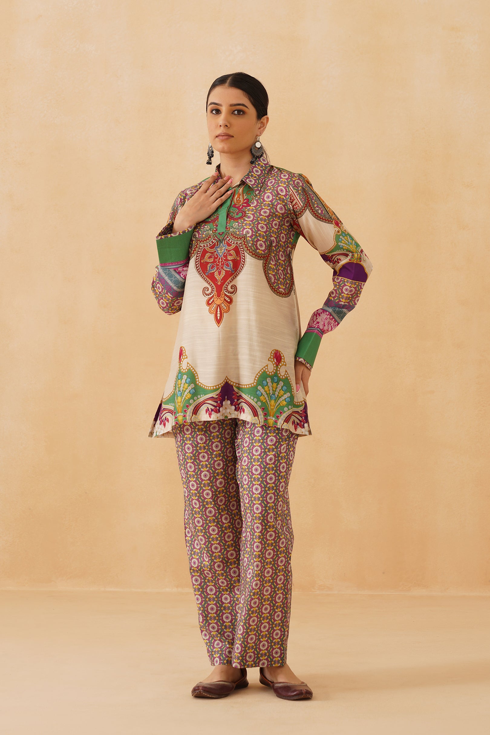Aafreen Linen Crepe Matching Set - Neetika Chopra