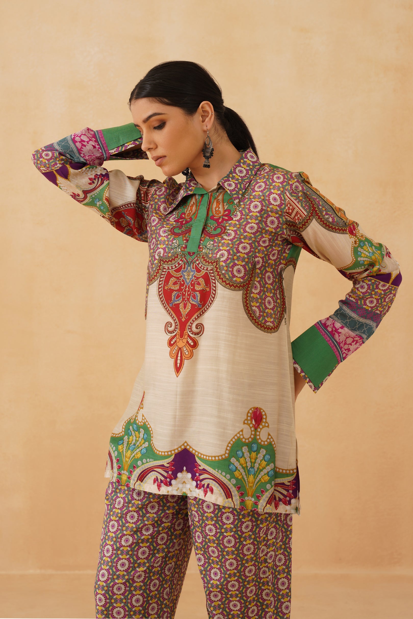 Aafreen Linen Crepe Matching Set - Neetika Chopra