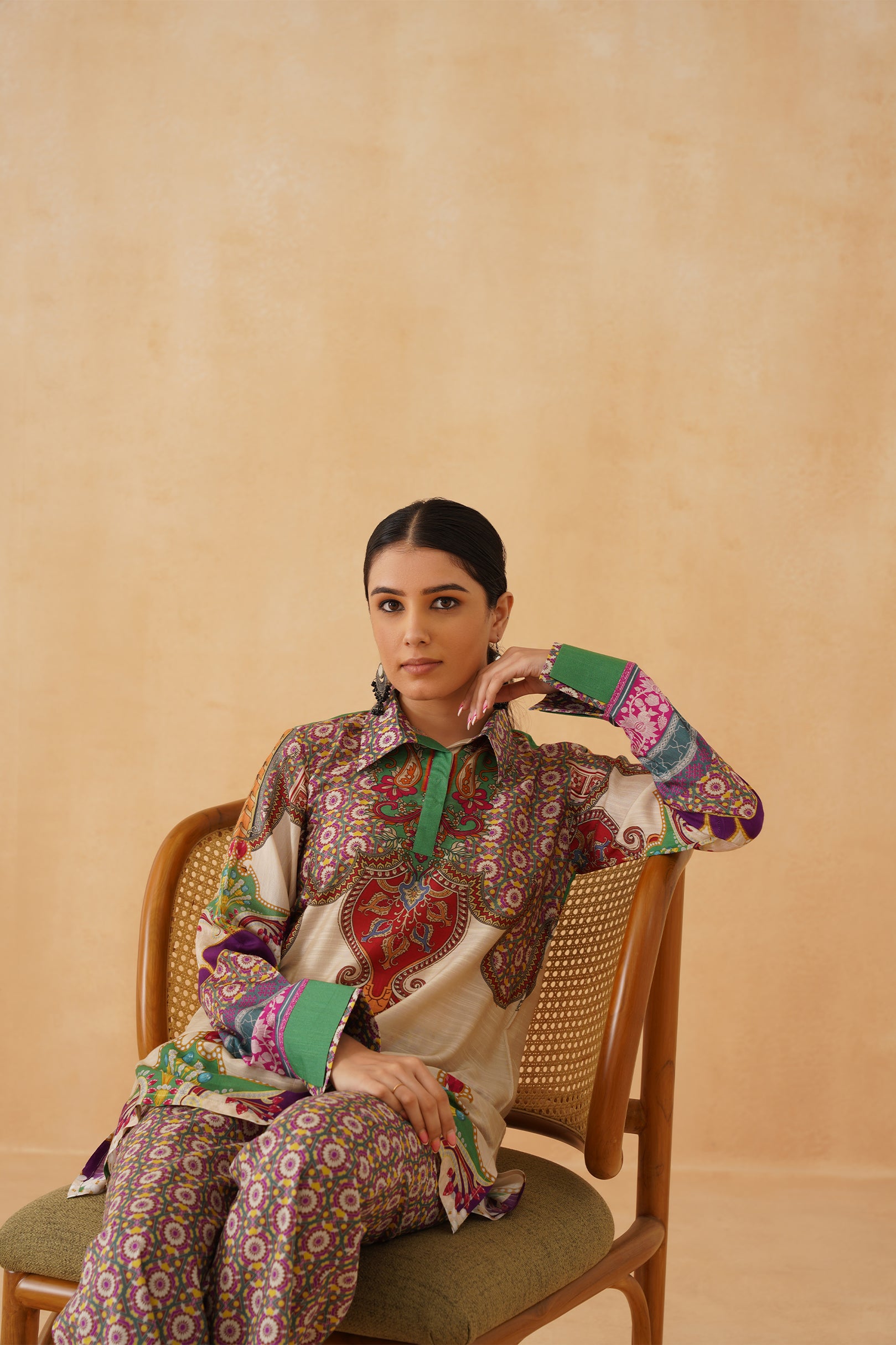 Aafreen Linen Crepe Matching Set - Neetika Chopra