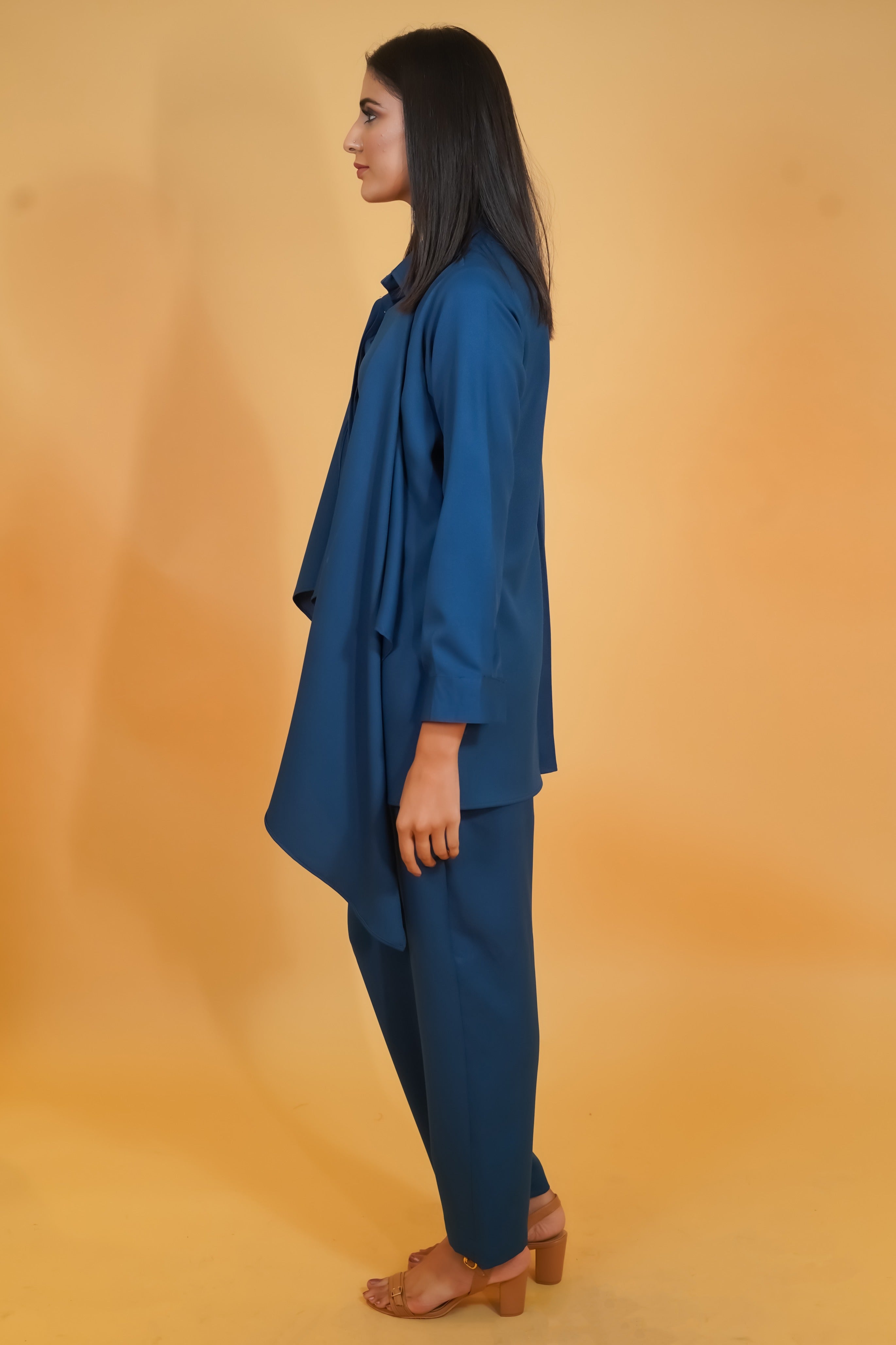Azure Blue Bubble Co-ord Set - Neetika Chopra