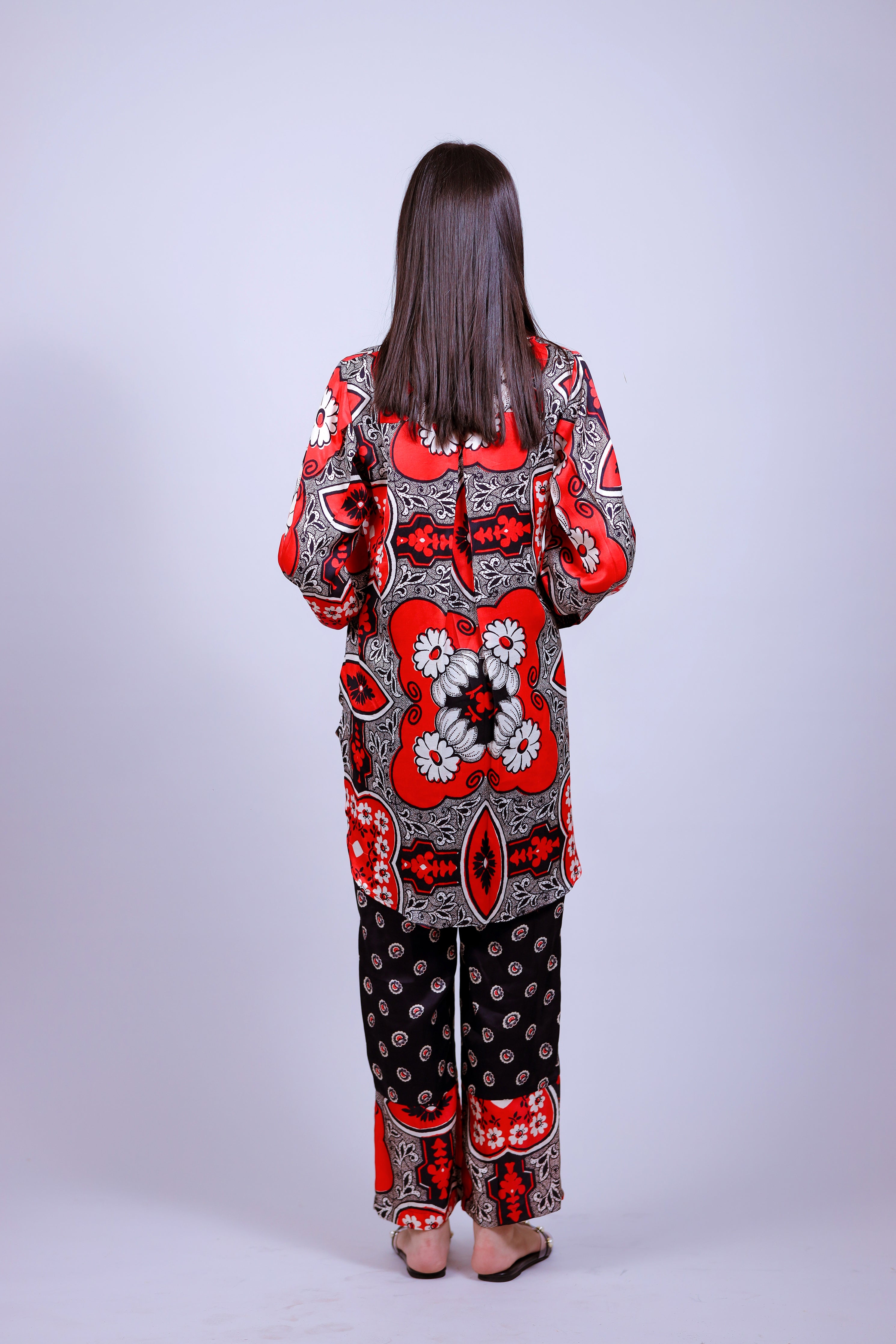 Bandana Print Satin Co-ord Set - Neetika Chopra