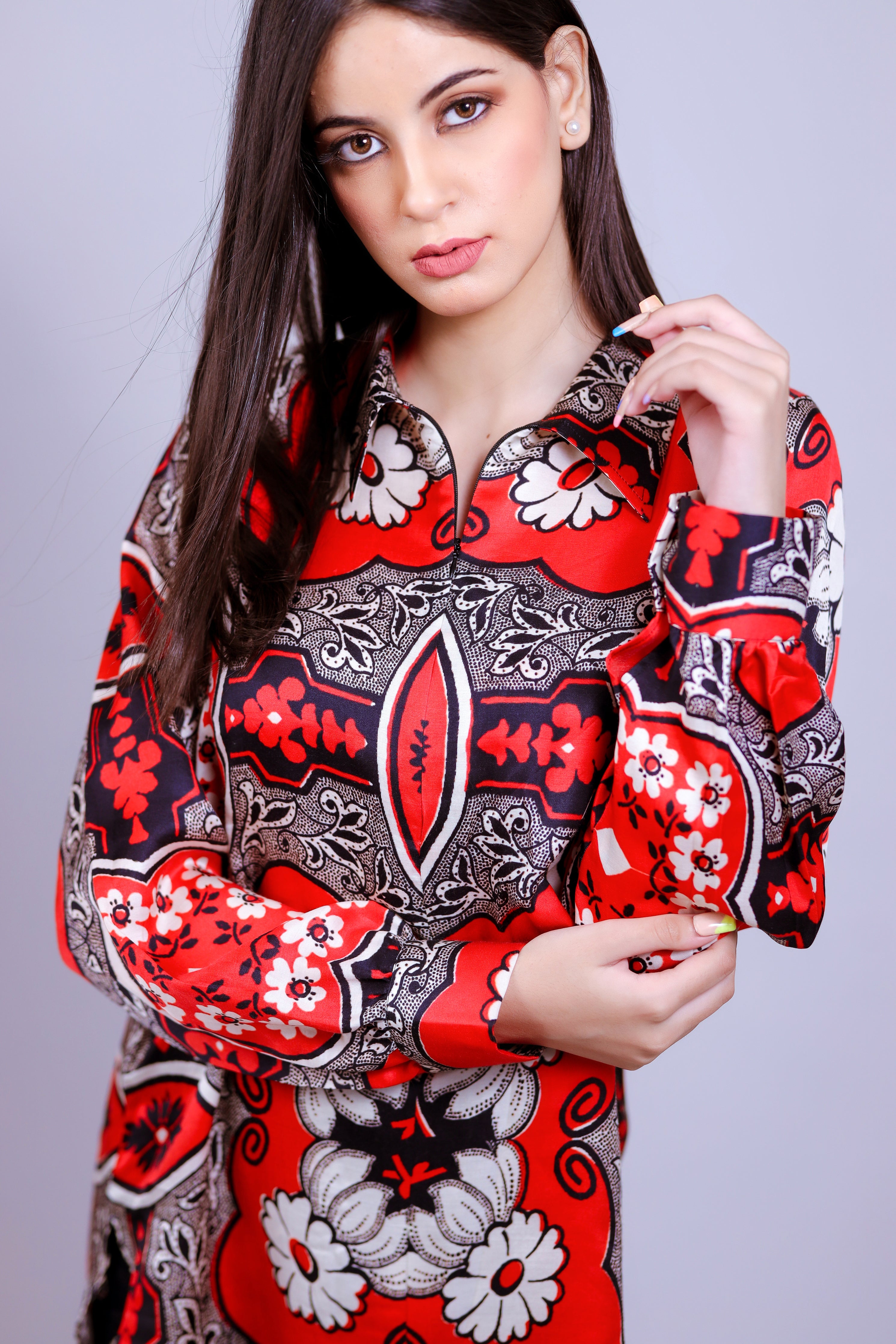 Bandana Print Satin Co-ord Set - Neetika Chopra