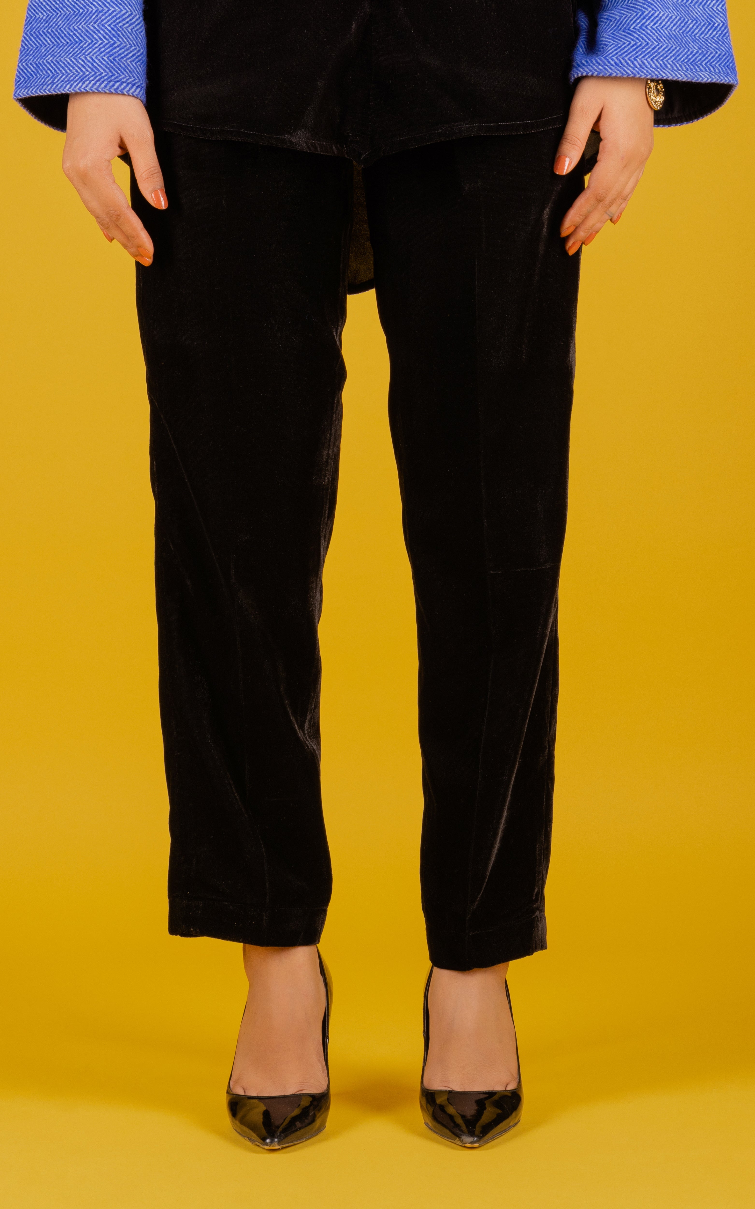 Black & Bold Velvet Co-ord Set - Neetika Chopra