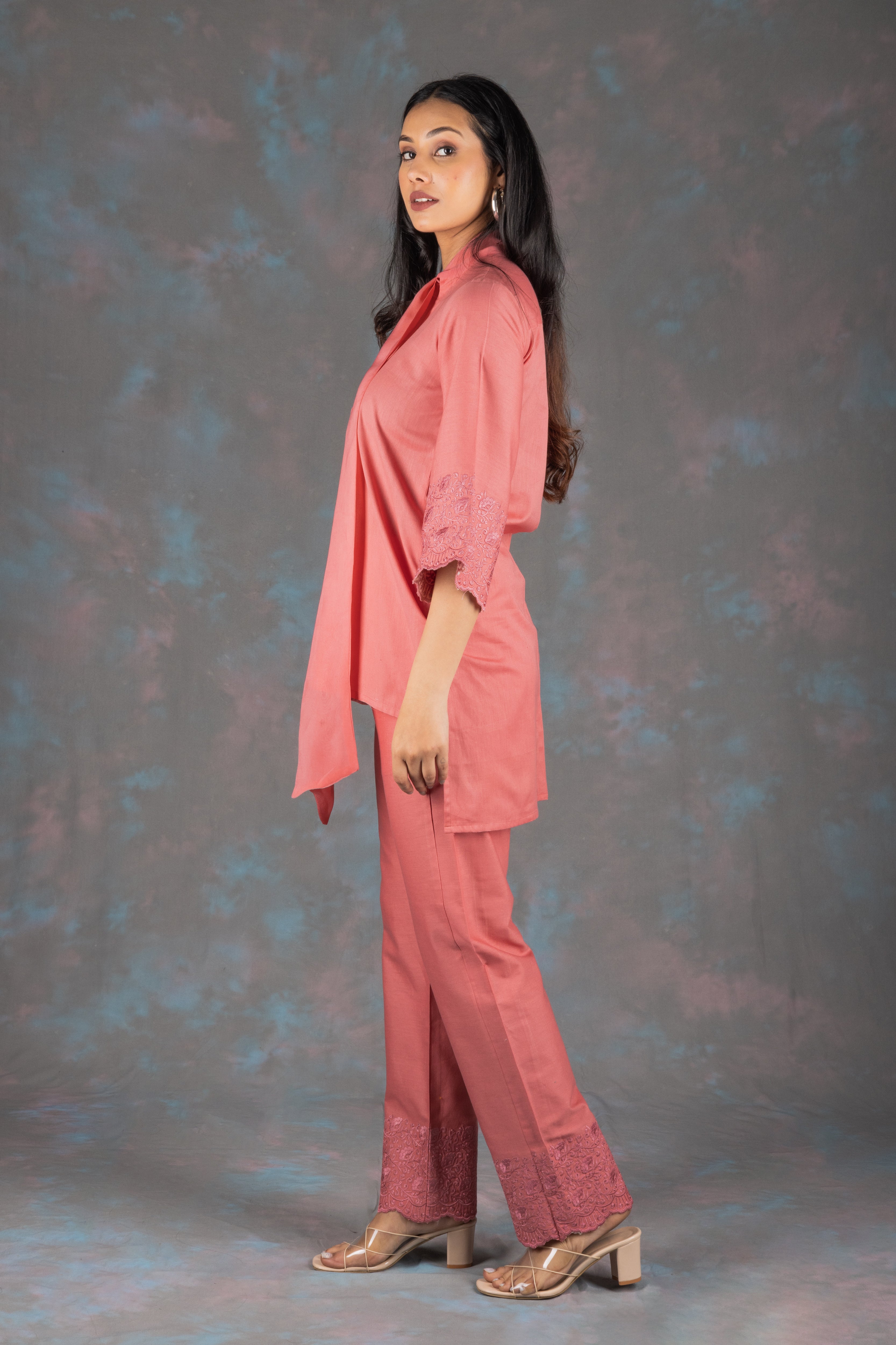 Brink Bow-Tie Embroidered Co-ord Set - Neetika Chopra