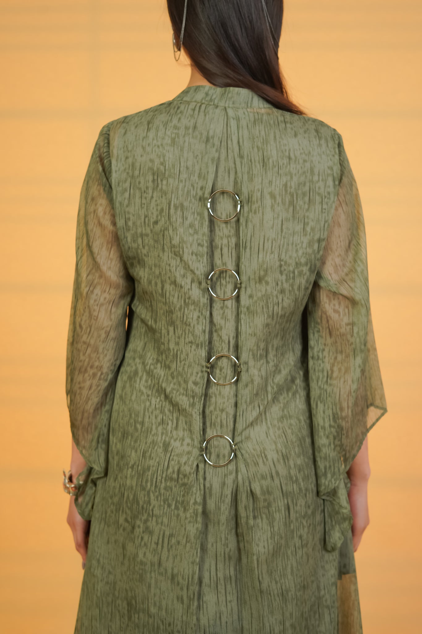 Cactus Green Rings 3pc Co-ord Set - Neetika Chopra