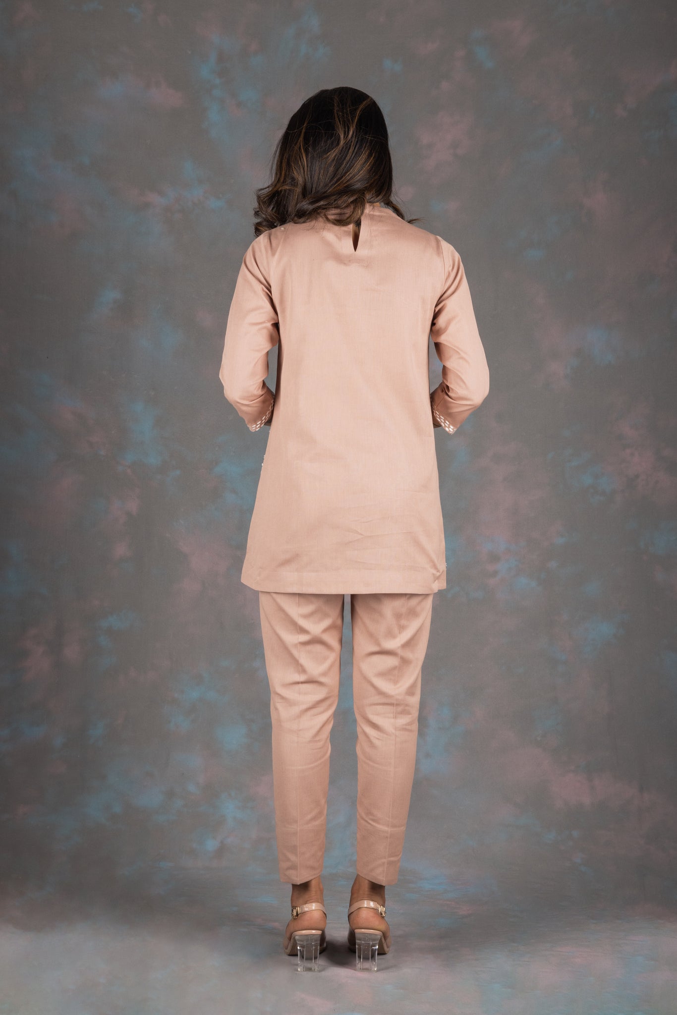 Flamingo Embroidered Cotton Co-ord Set - Neetika Chopra