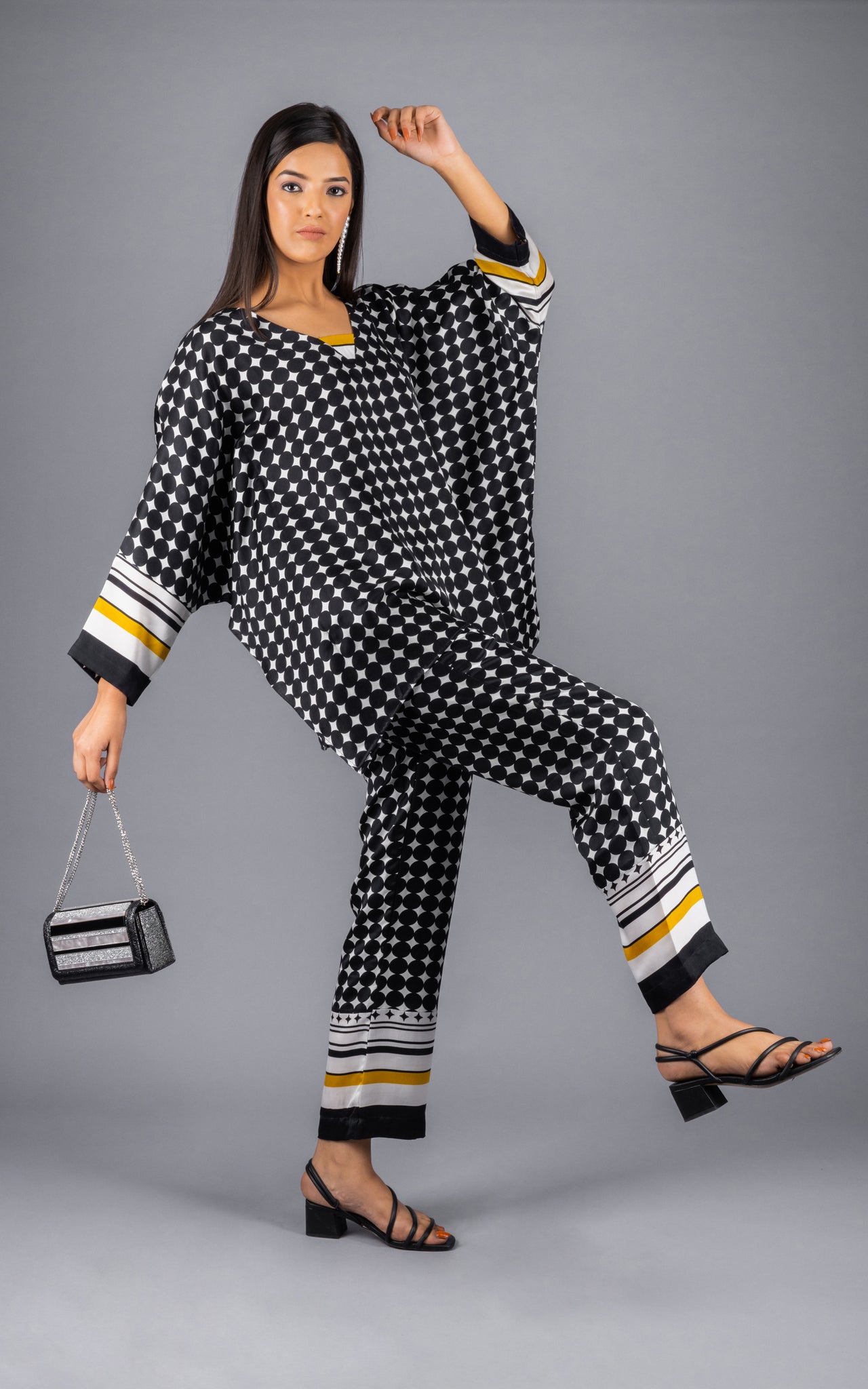 Retro Polka Satin Co-ord Set - Neetika Chopra