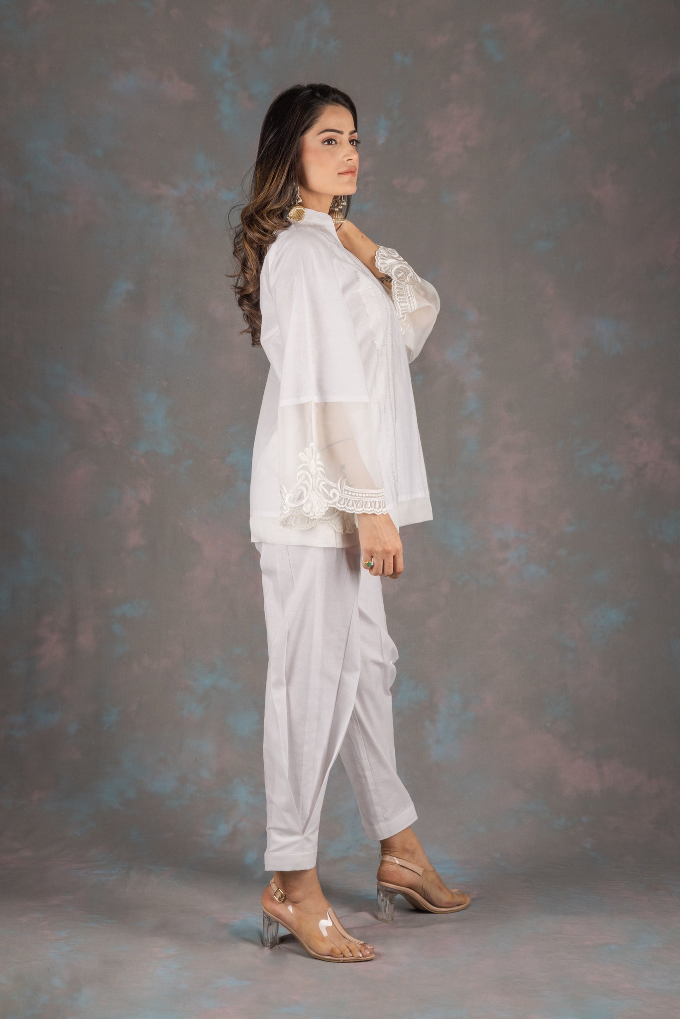 Scotch Mist Embroidered Cotton Co-ord Cet - Neetika Chopra