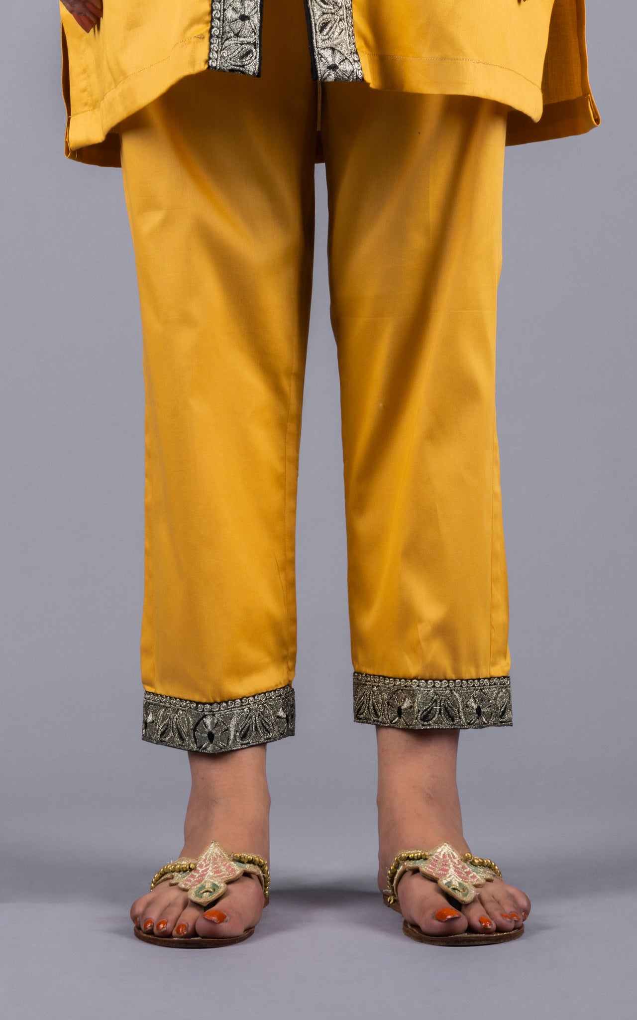 Yellow Embroidered Zip Co-ord Set - Neetika Chopra