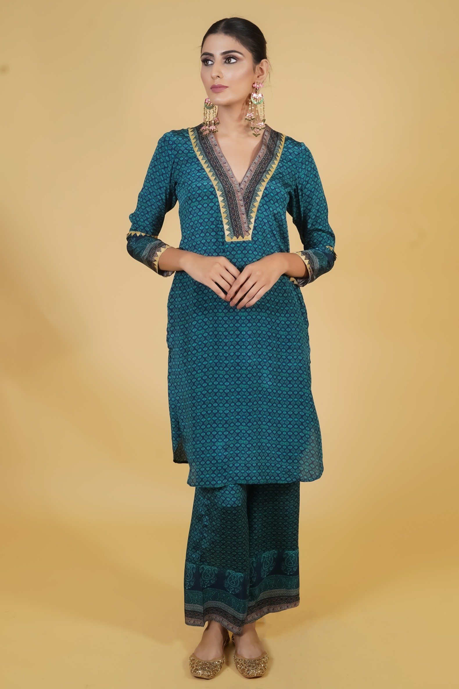 Retromotive Blue Kurta Set - Neetika Chopra