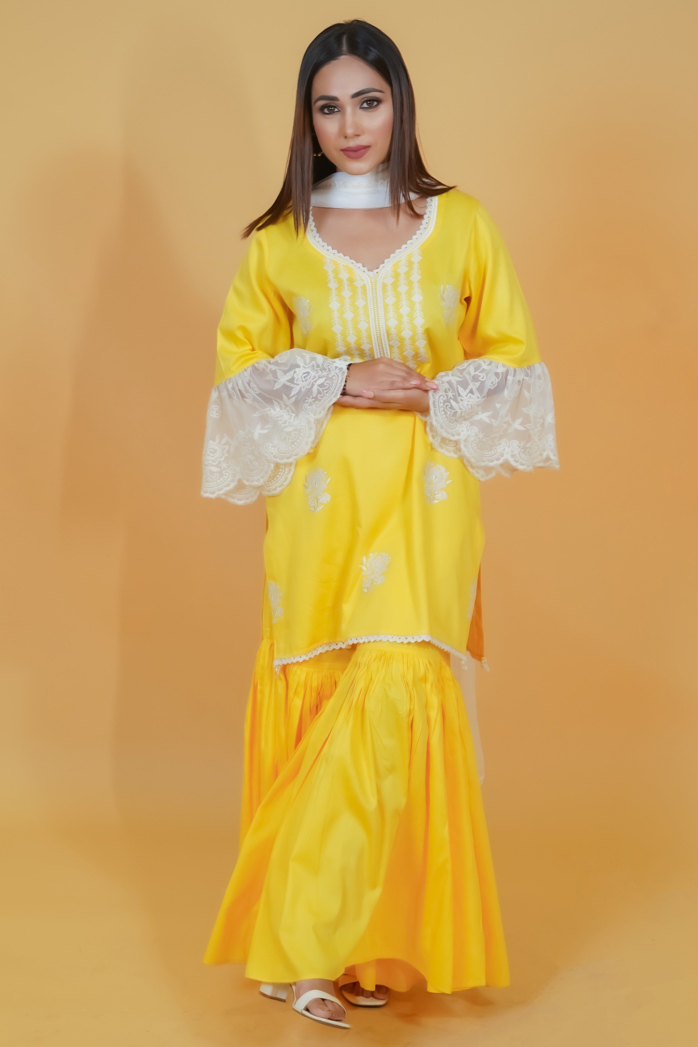 Zafraan Cotton Sharara Set - Neetika Chopra