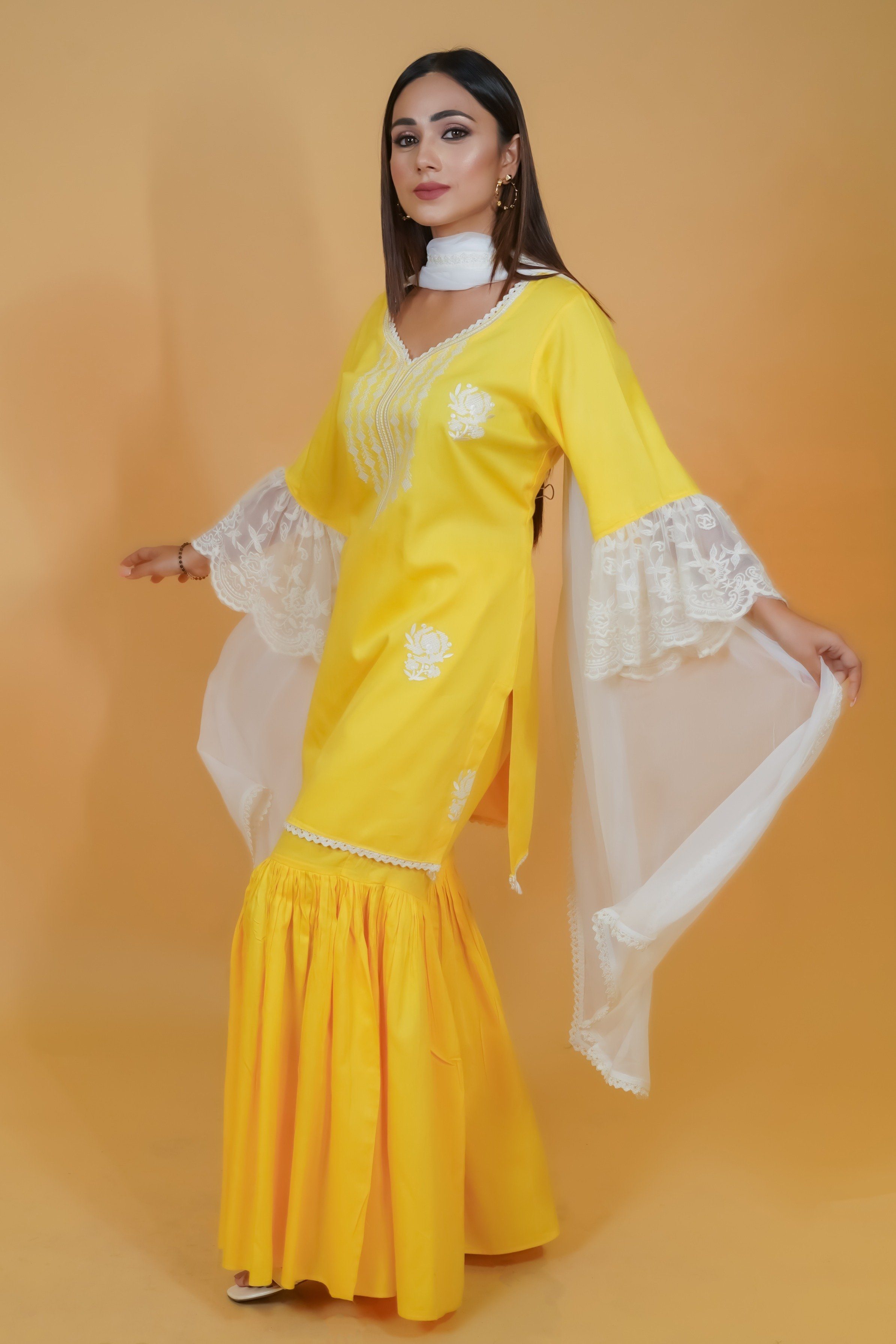 Zafraan Cotton Sharara Set - Neetika Chopra