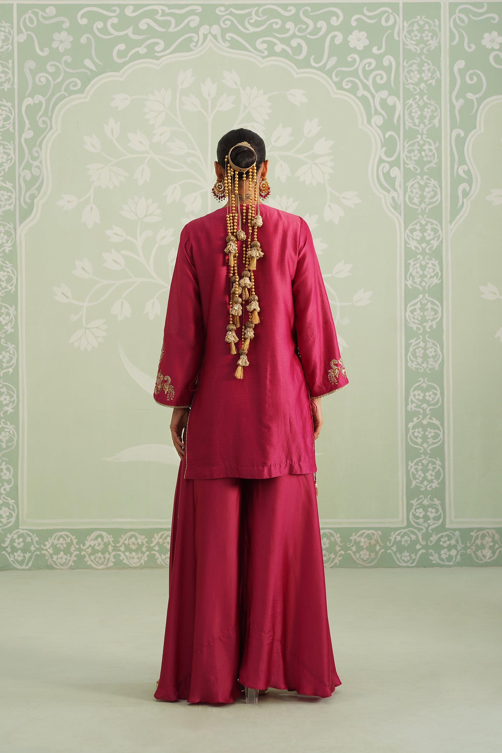 Dani Chanderi Satin Embroidered Matching Set