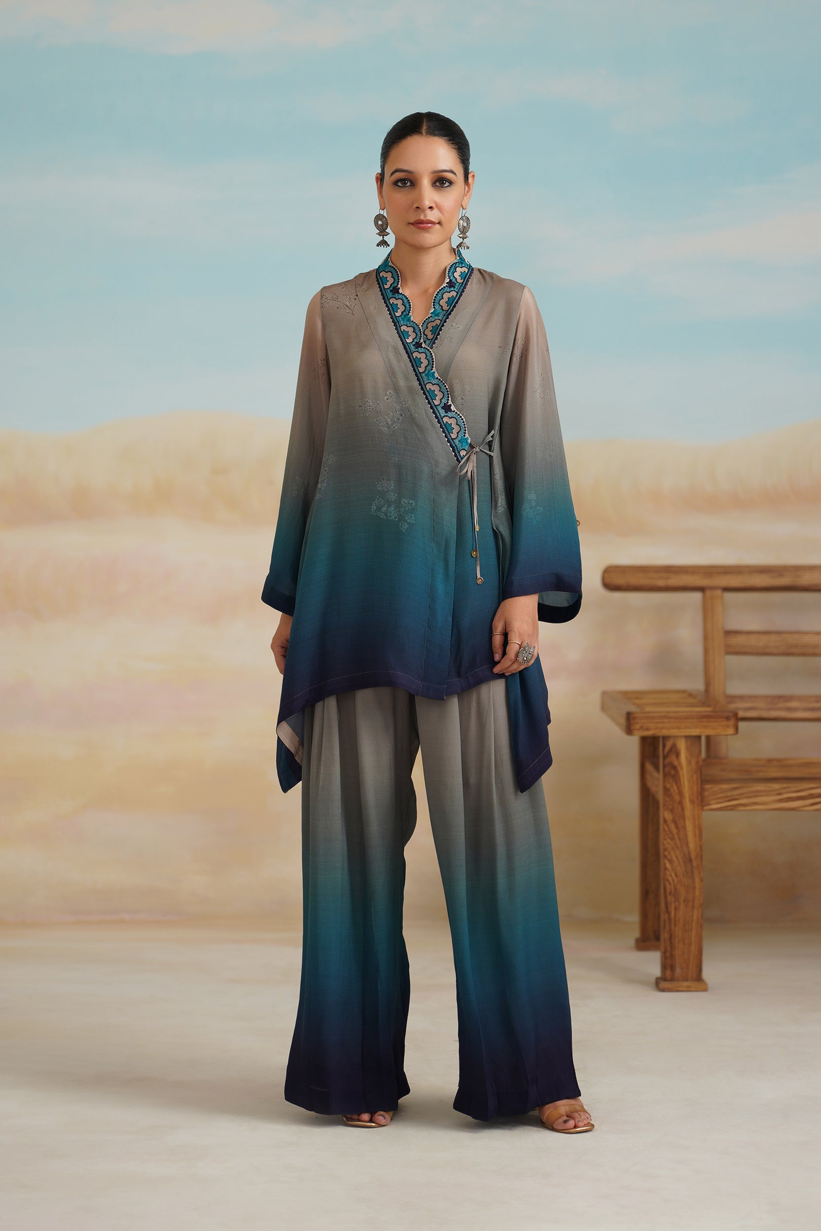 Darpan Printed Crepe Embroidred Matching Set