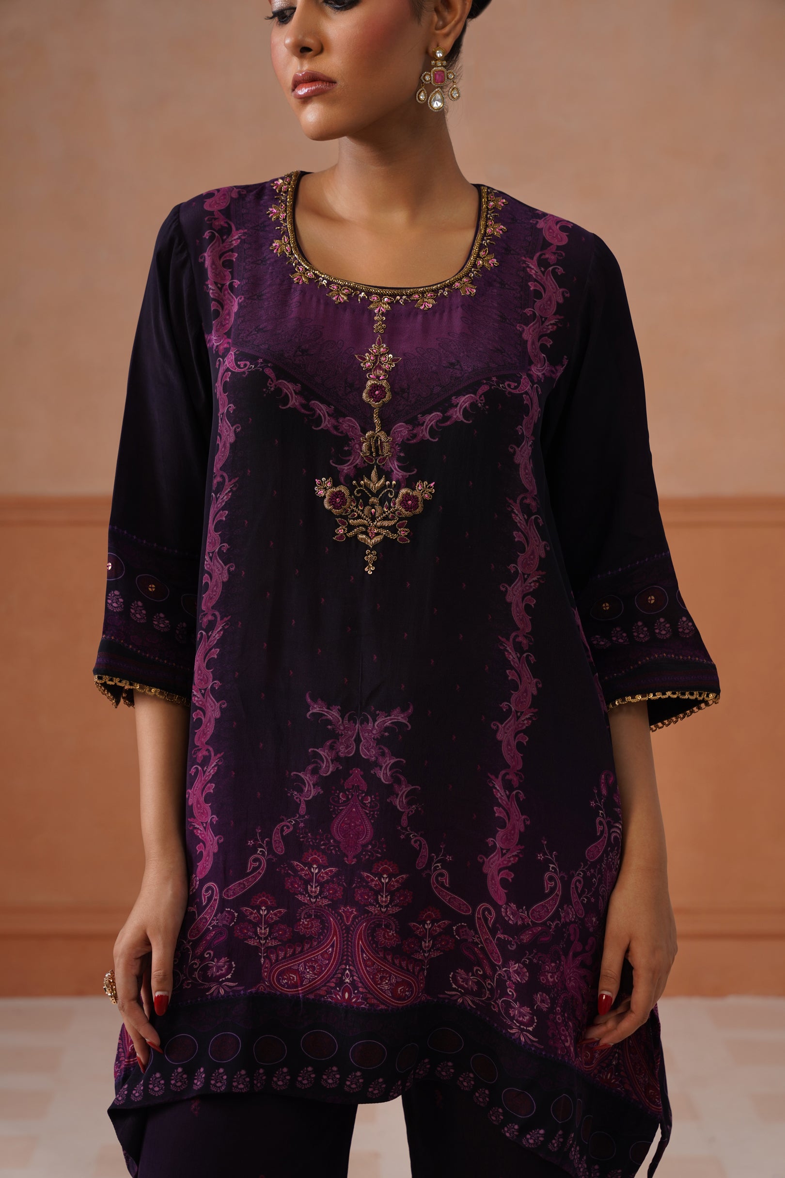 Mayra Crepe Embroidered Matching Set