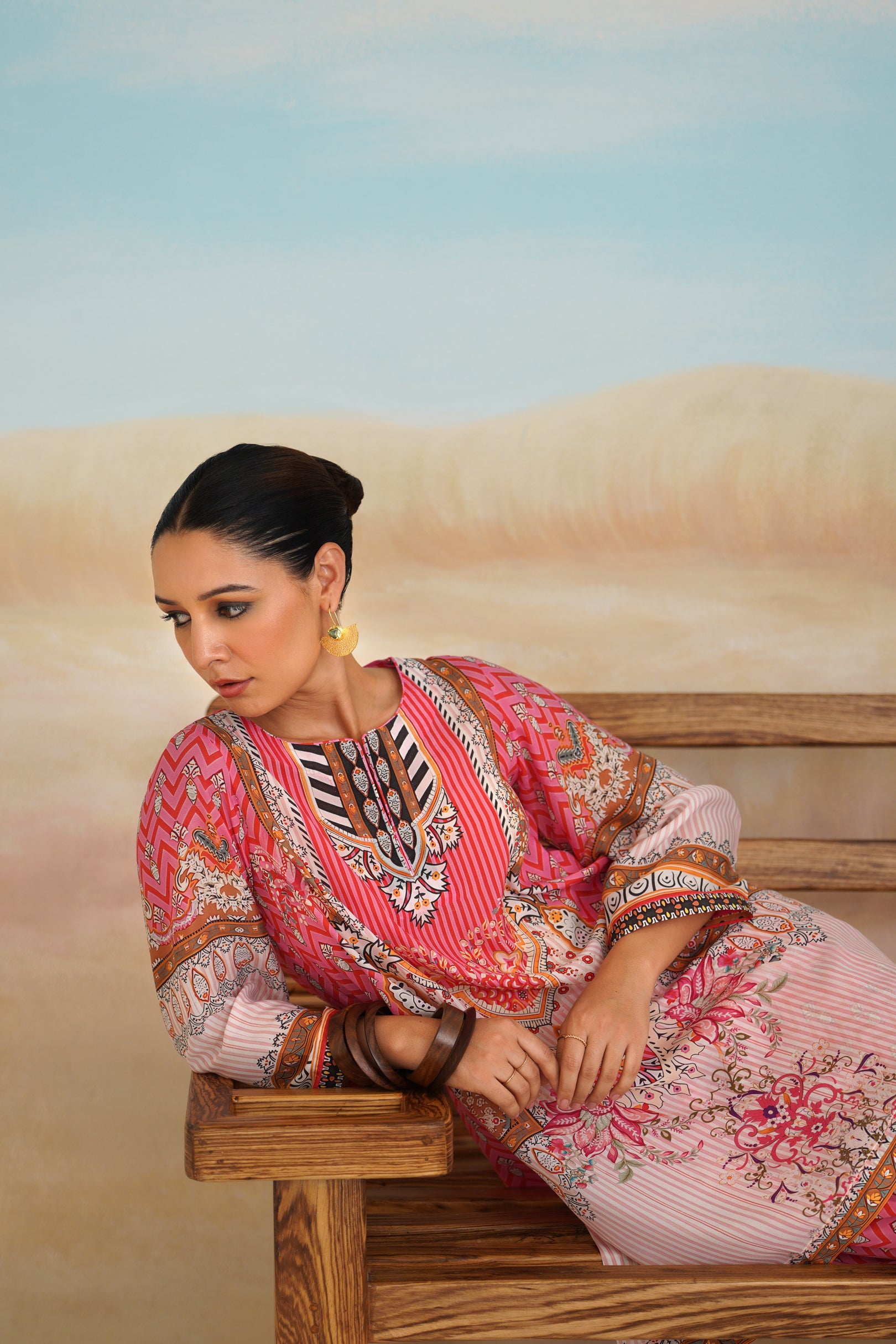 Kanan Printed Crepe Matching Set
