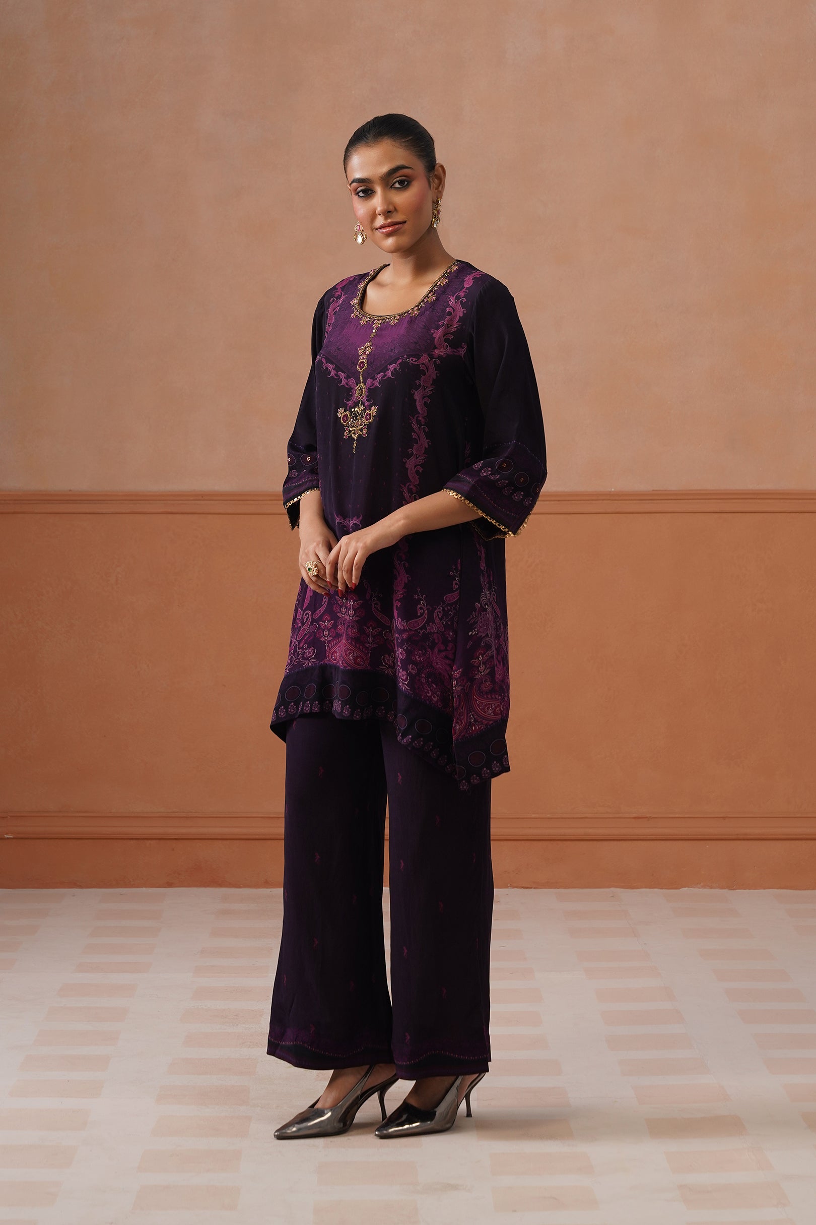 Mayra Crepe Embroidered Matching Set