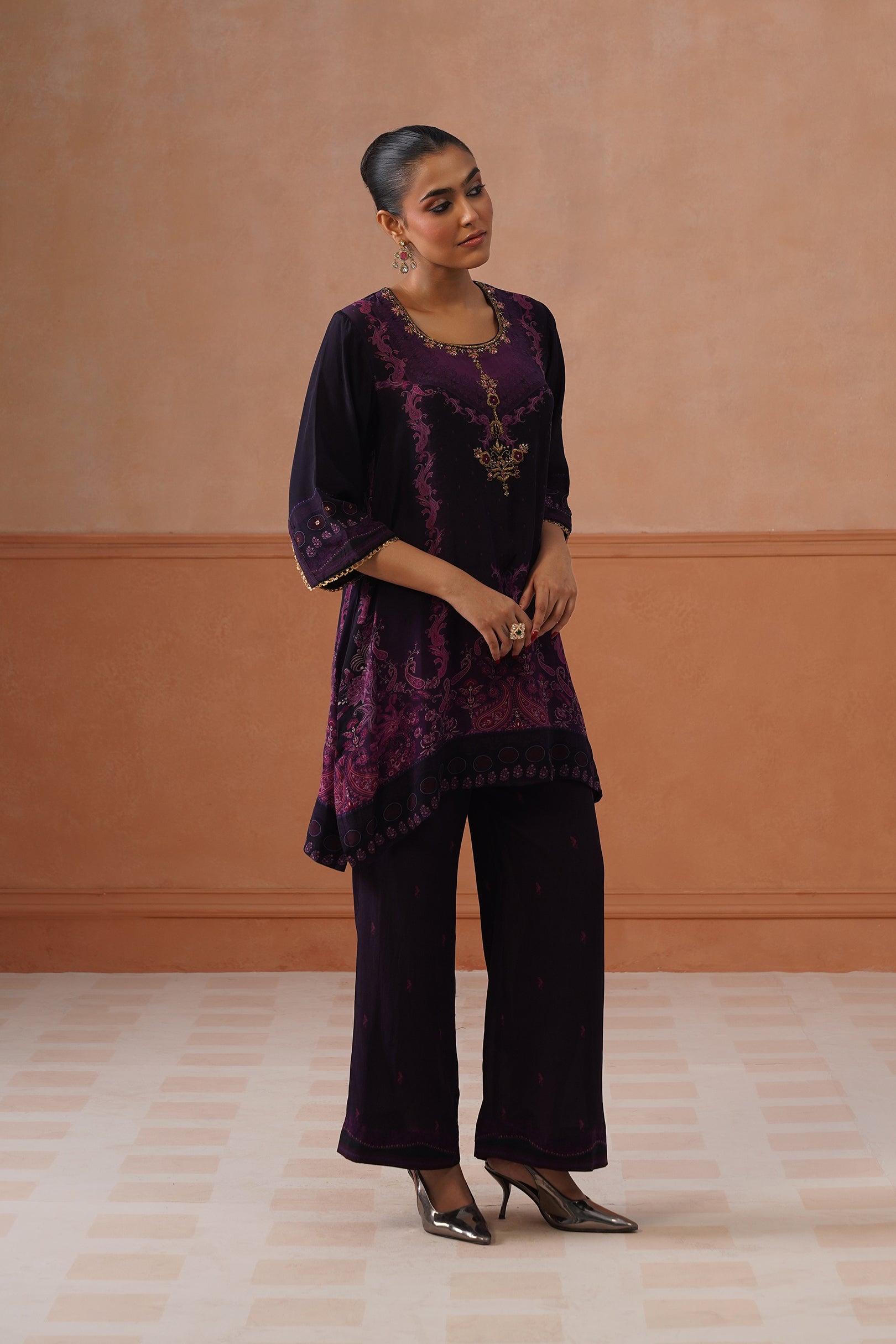Mayra Crepe Embroidered Matching Set