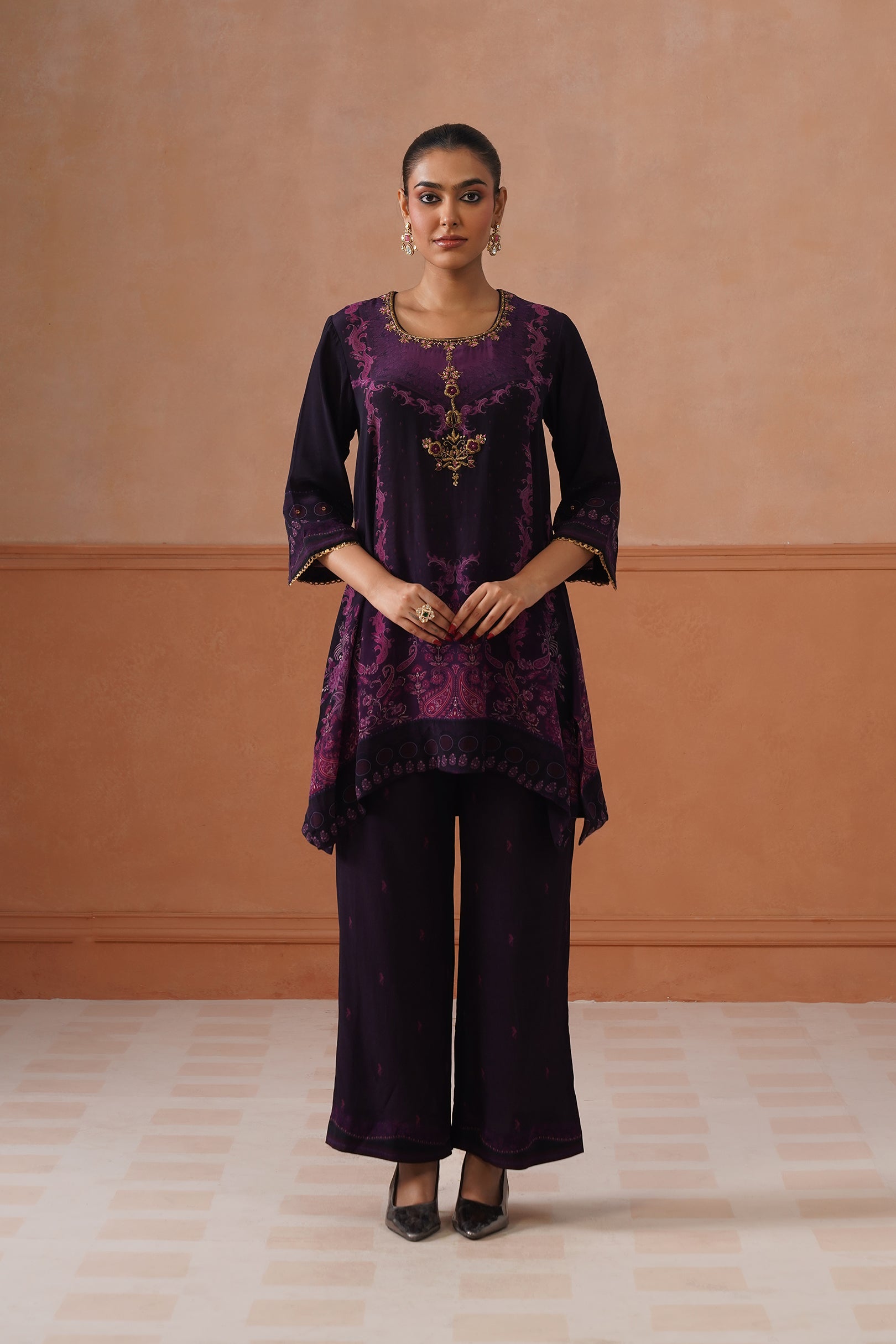 Mayra Crepe Embroidered Matching Set