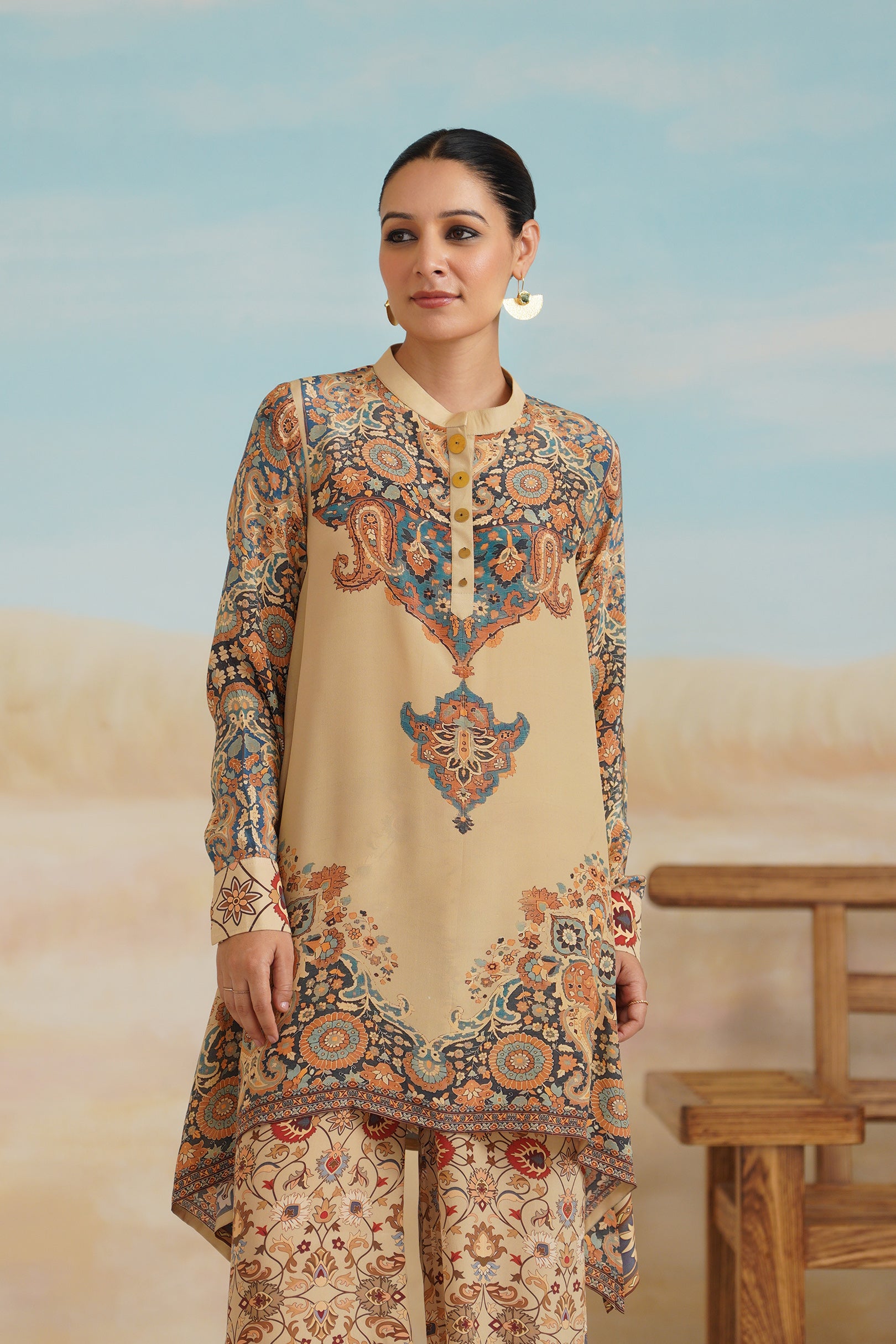 Kadambari Printed Crepe Top