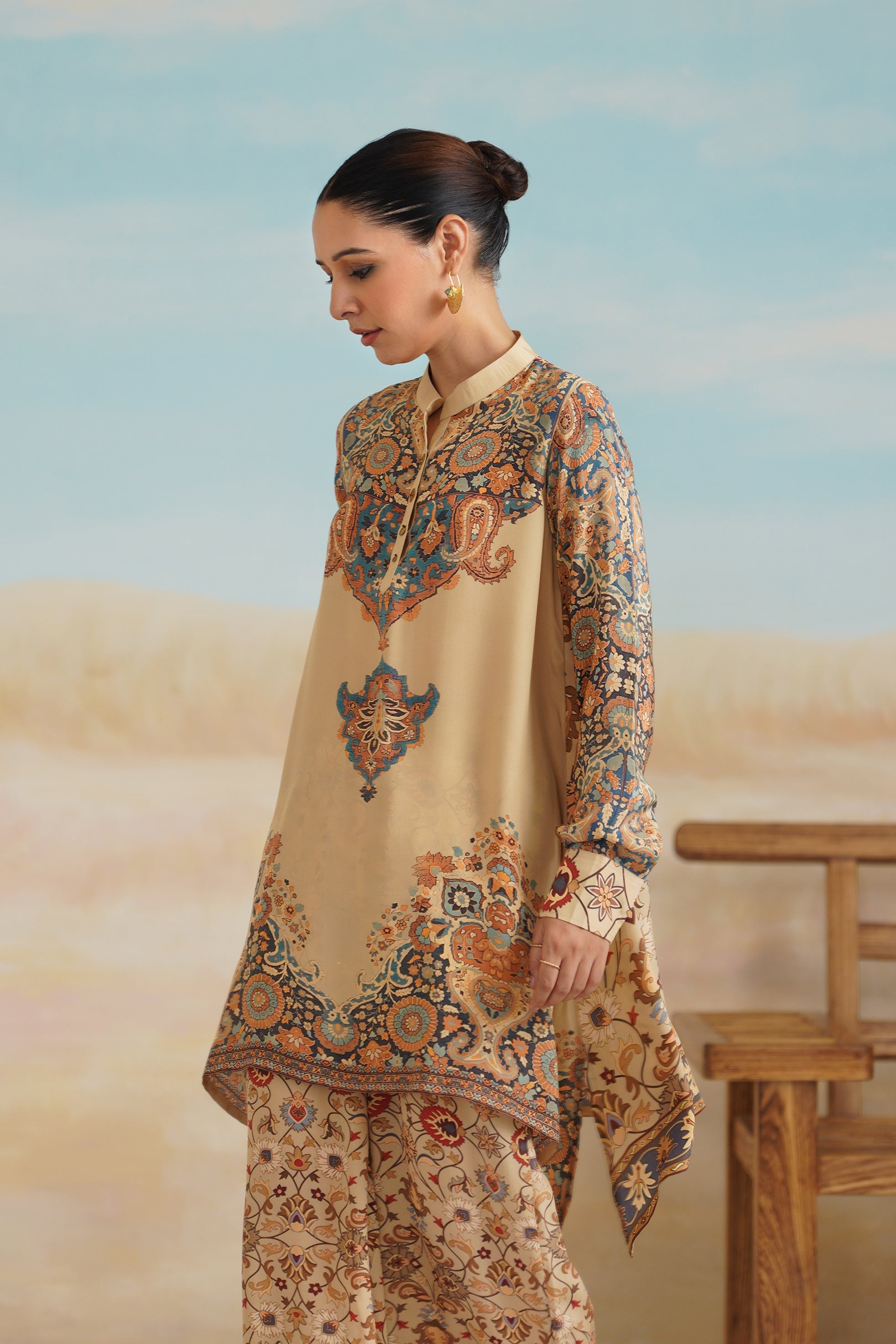 Kadambari Printed Crepe Top