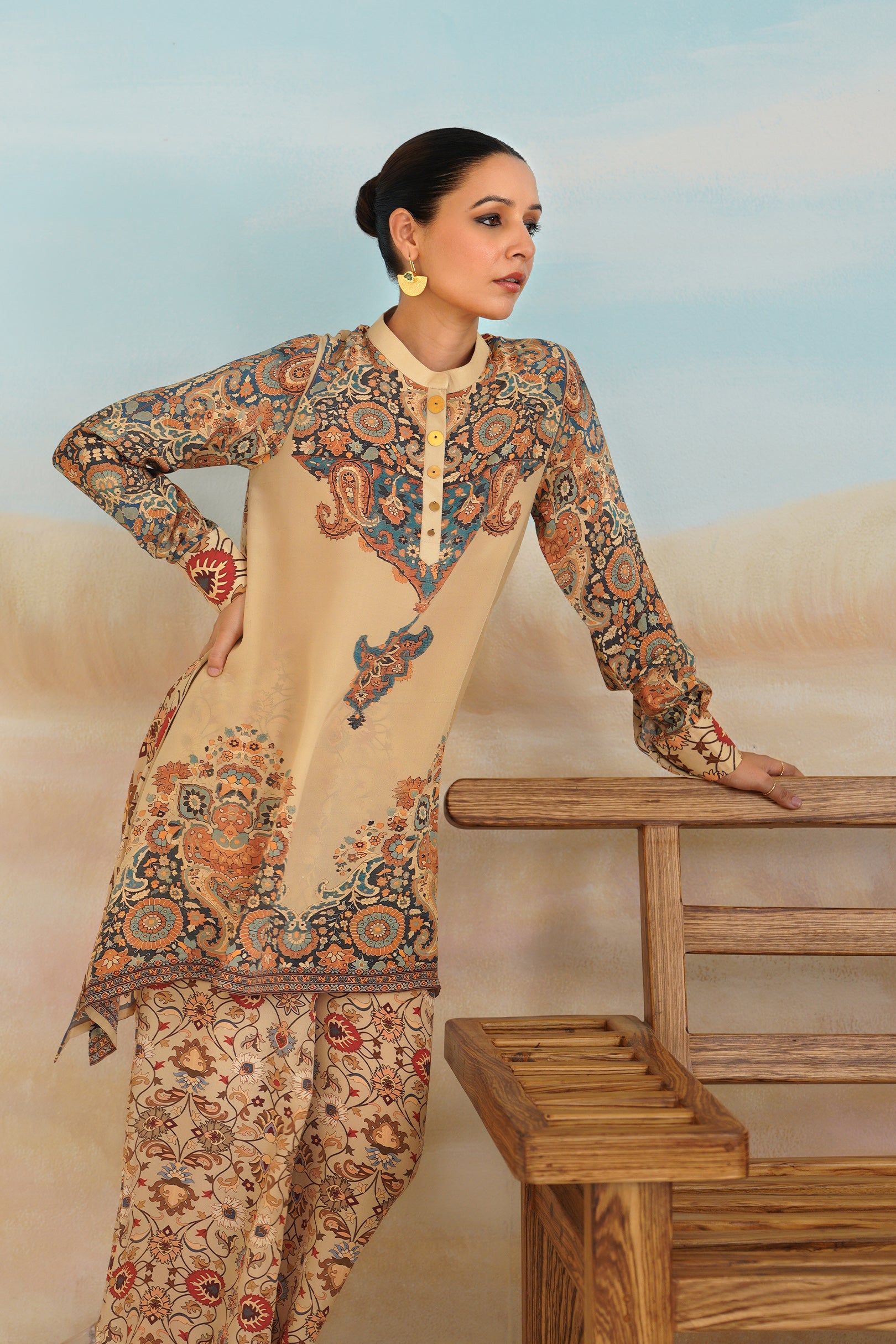 Kadambari Printed Crepe Top