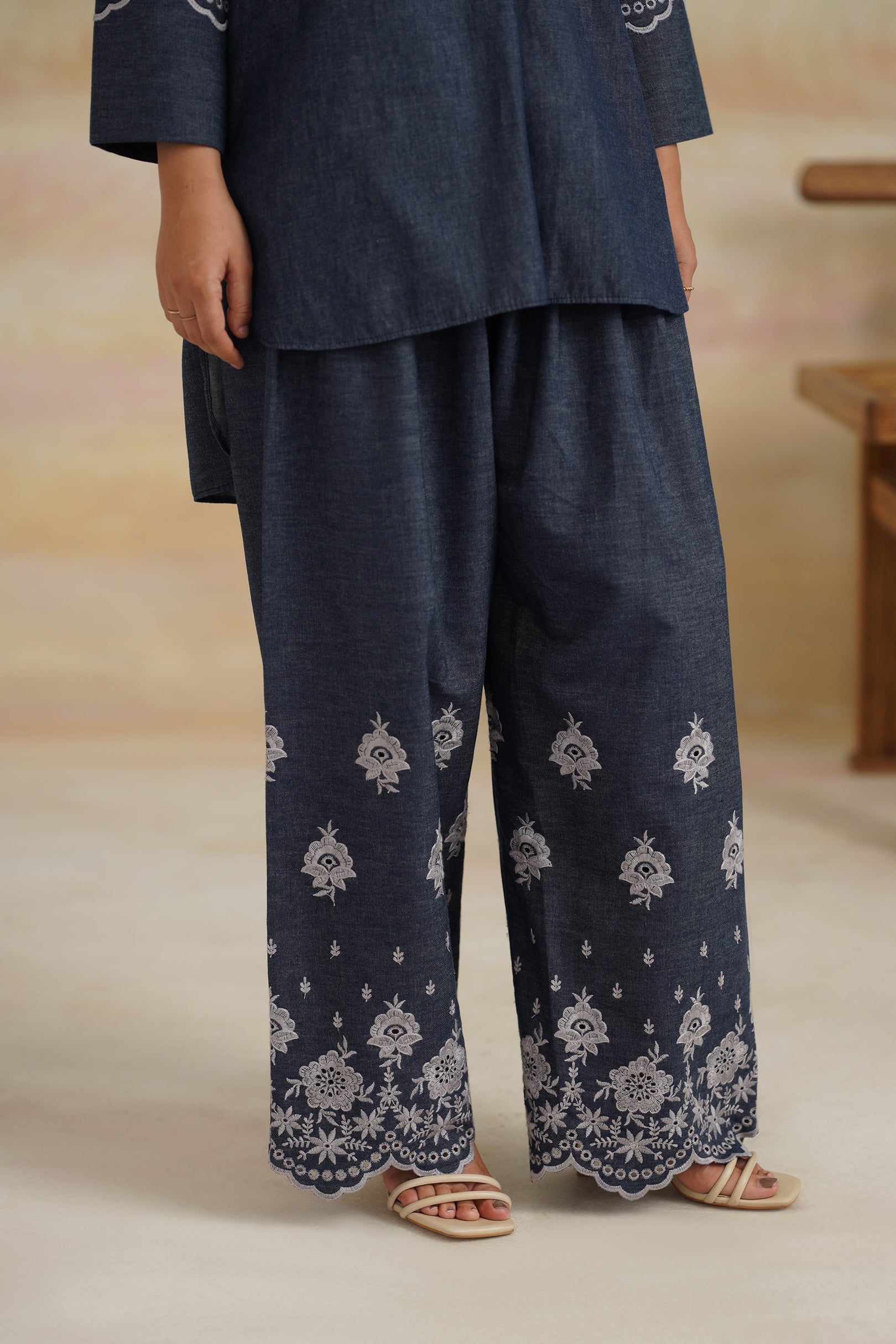 Chahat Denim Embroidered Matching Set