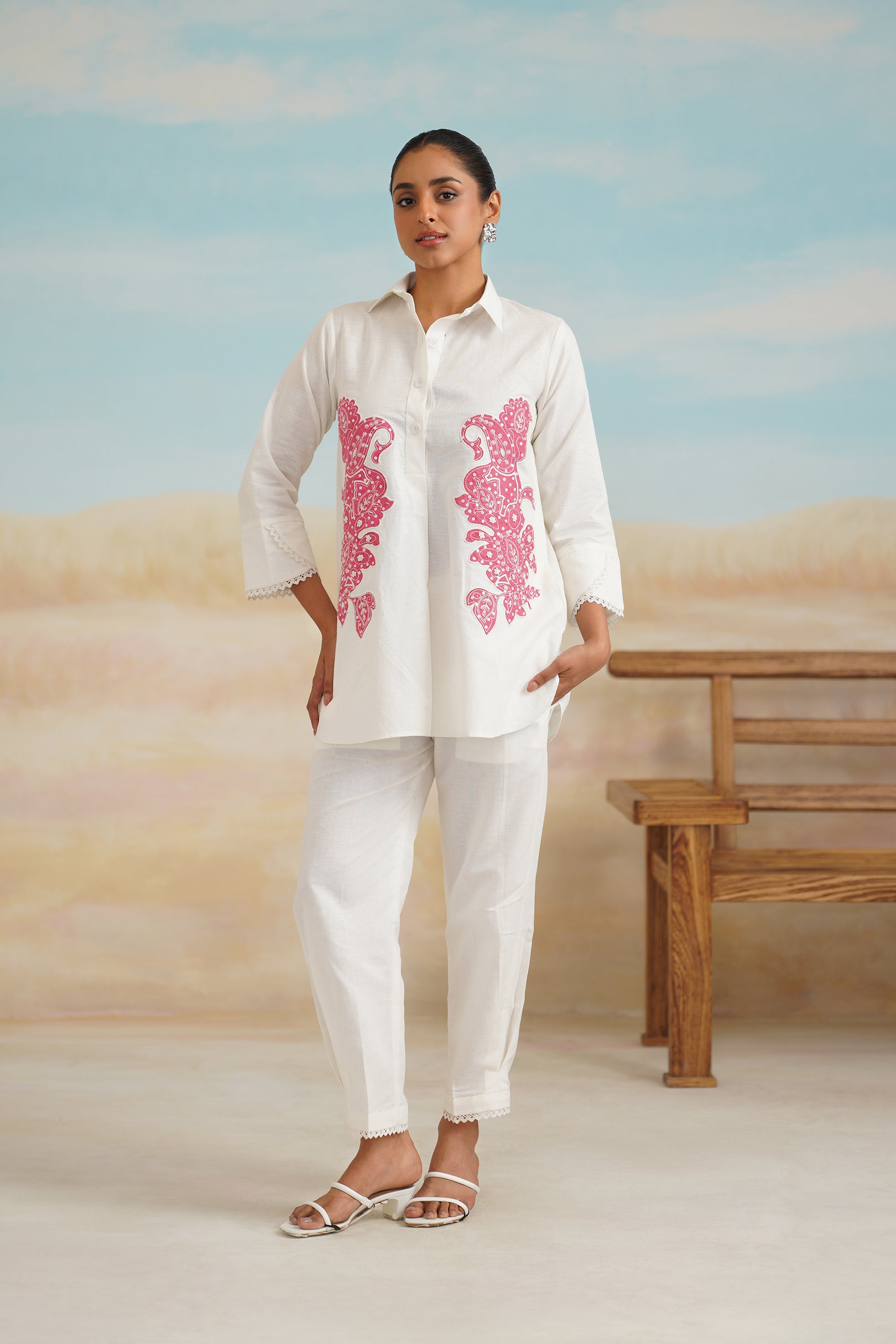 Stuti Cotton Linen Embroidered Matching Set
