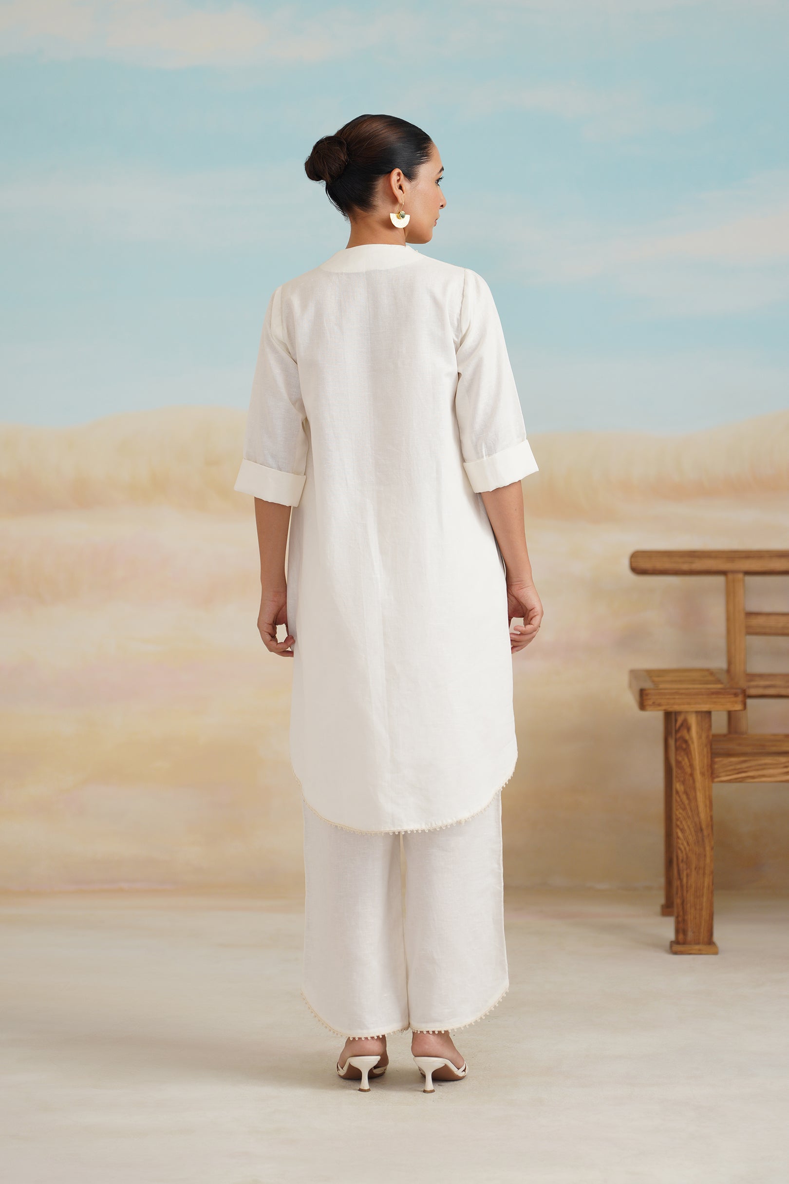 Ruhi Cotton Linen Embroidered Matching Set