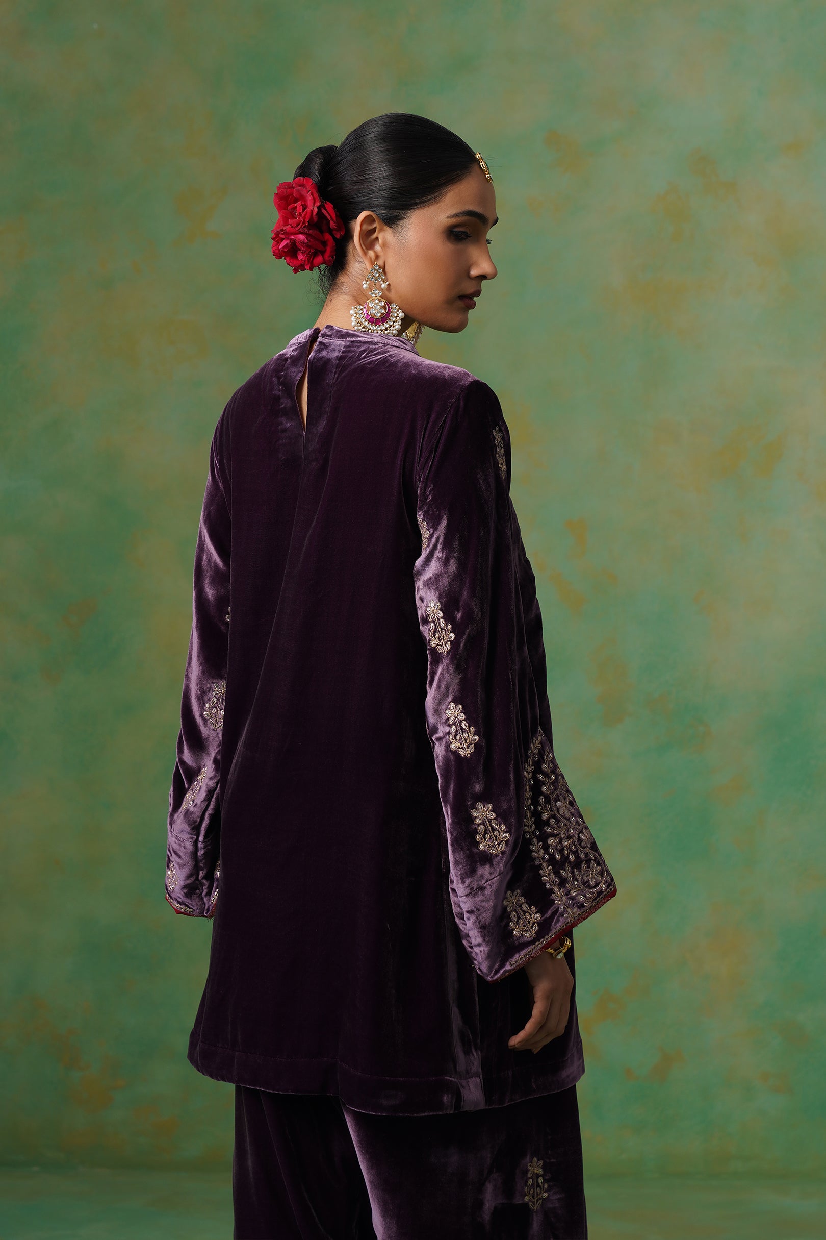 Kripa Velvet Embroidered Matching Set