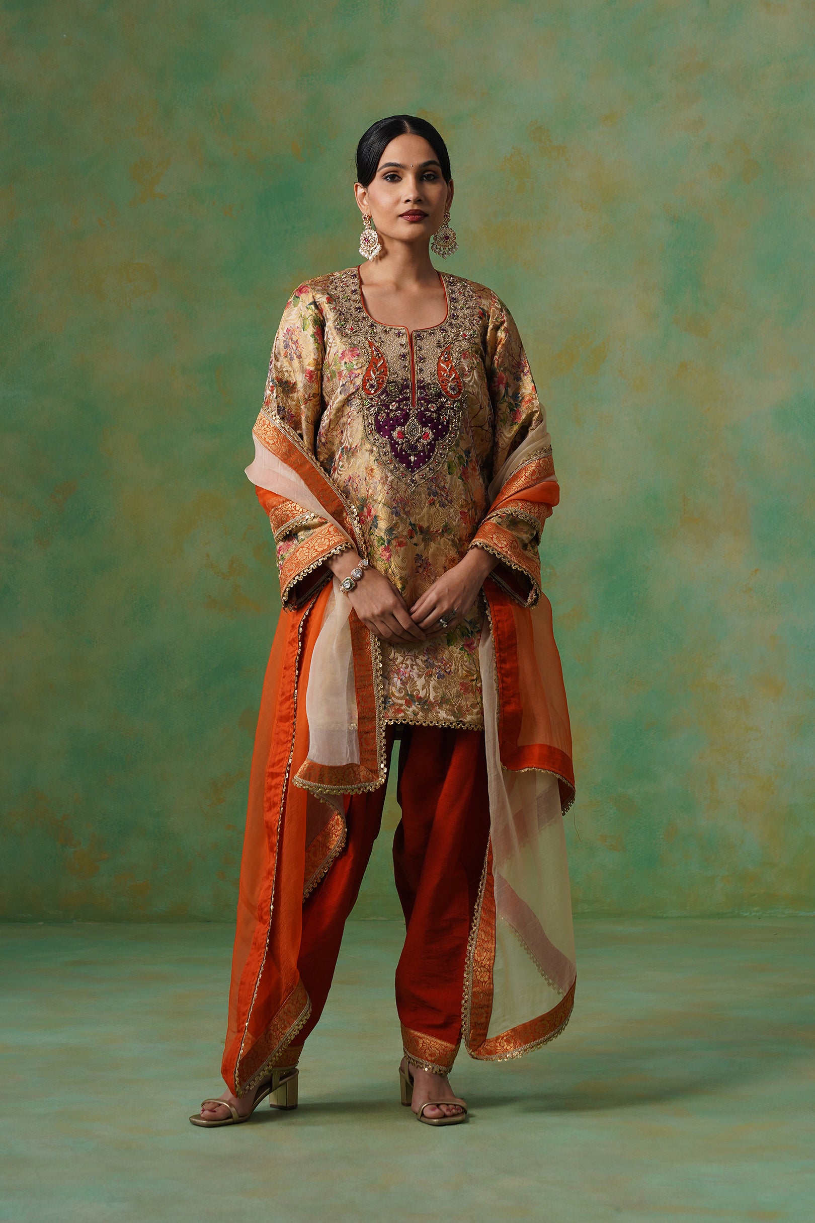 Divyani Brocade Hand Embroidered Suit Set