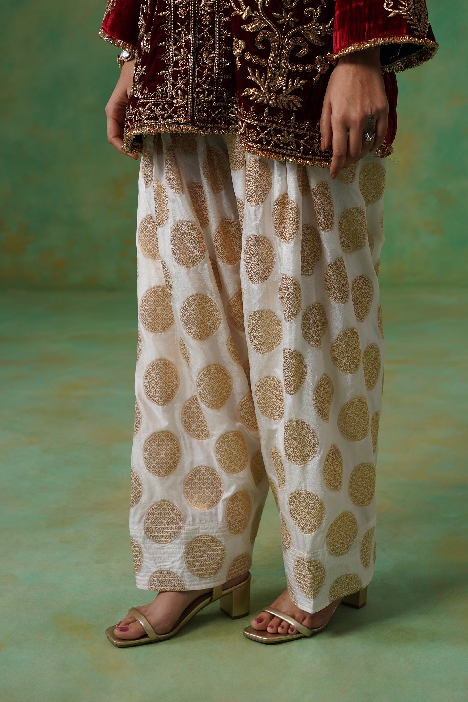 Bithika Hand Embroidered Velvet Matching Set