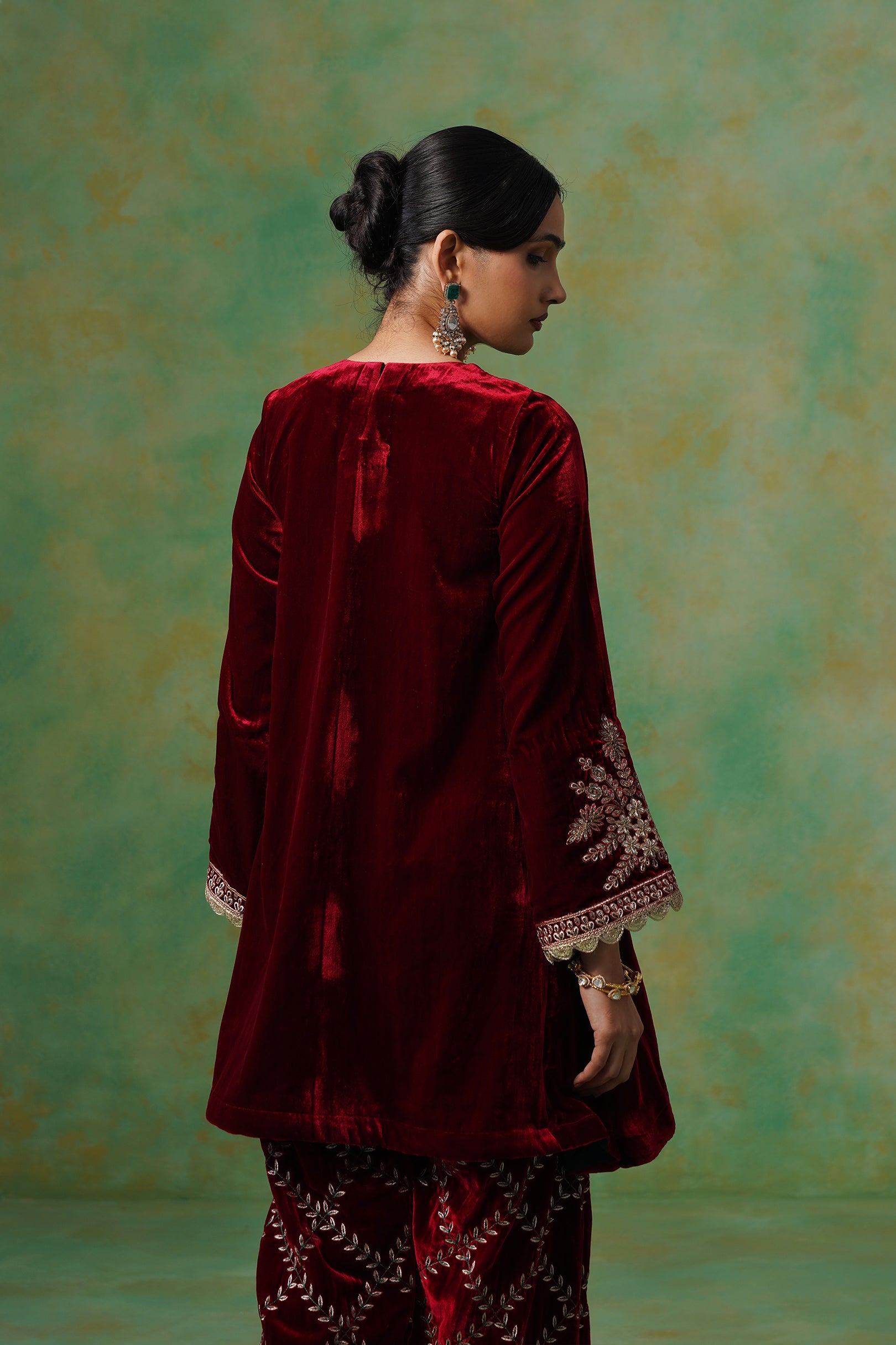 Kashvi Velvet Embroidered Suit Set