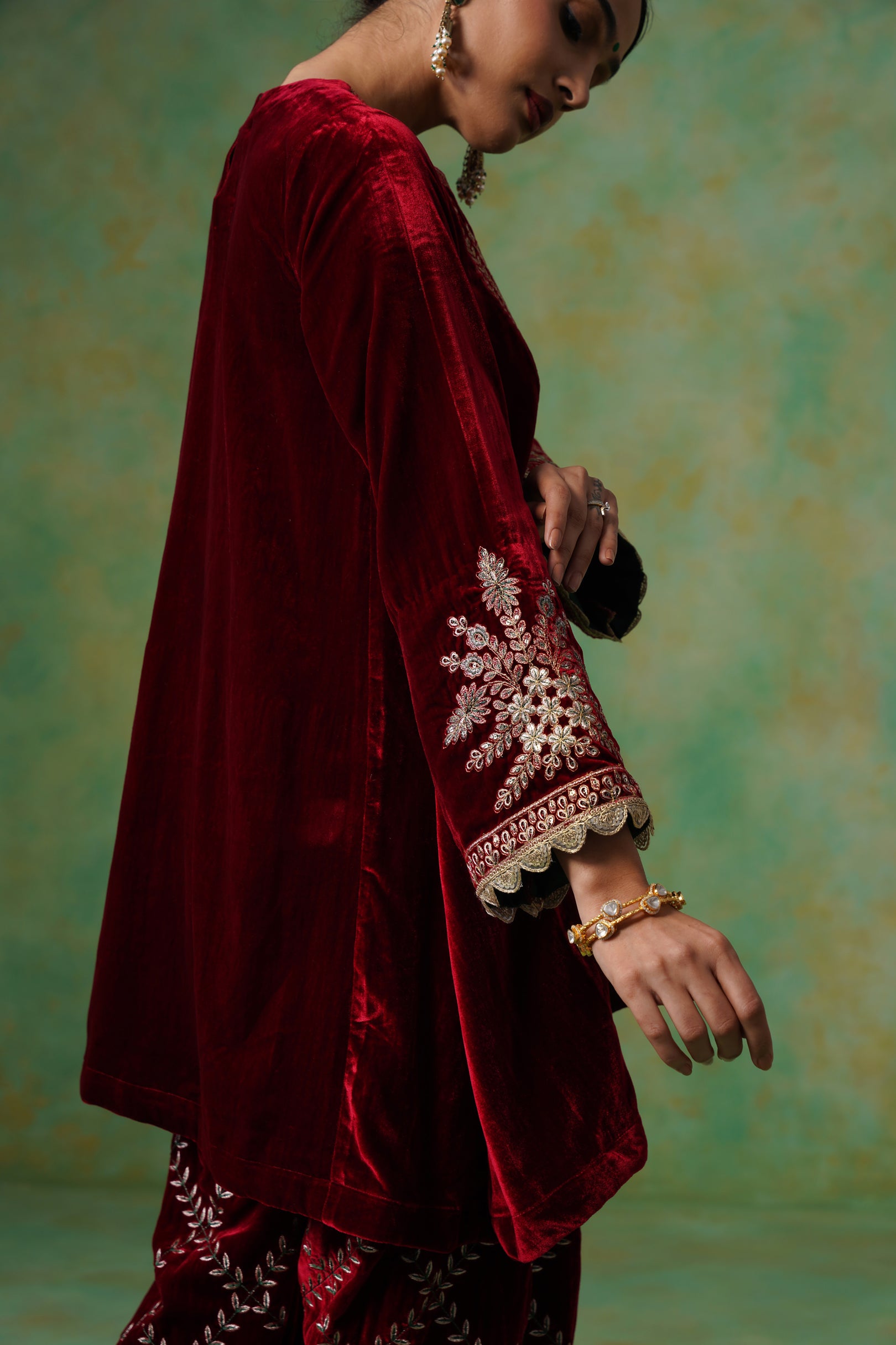 Kashvi Velvet Embroidered Suit Set