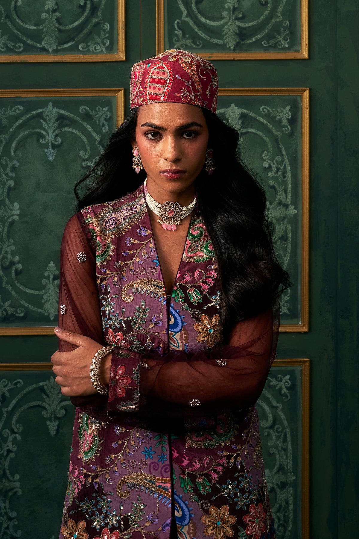 Vareesha Crepe Embroidered Matching Set