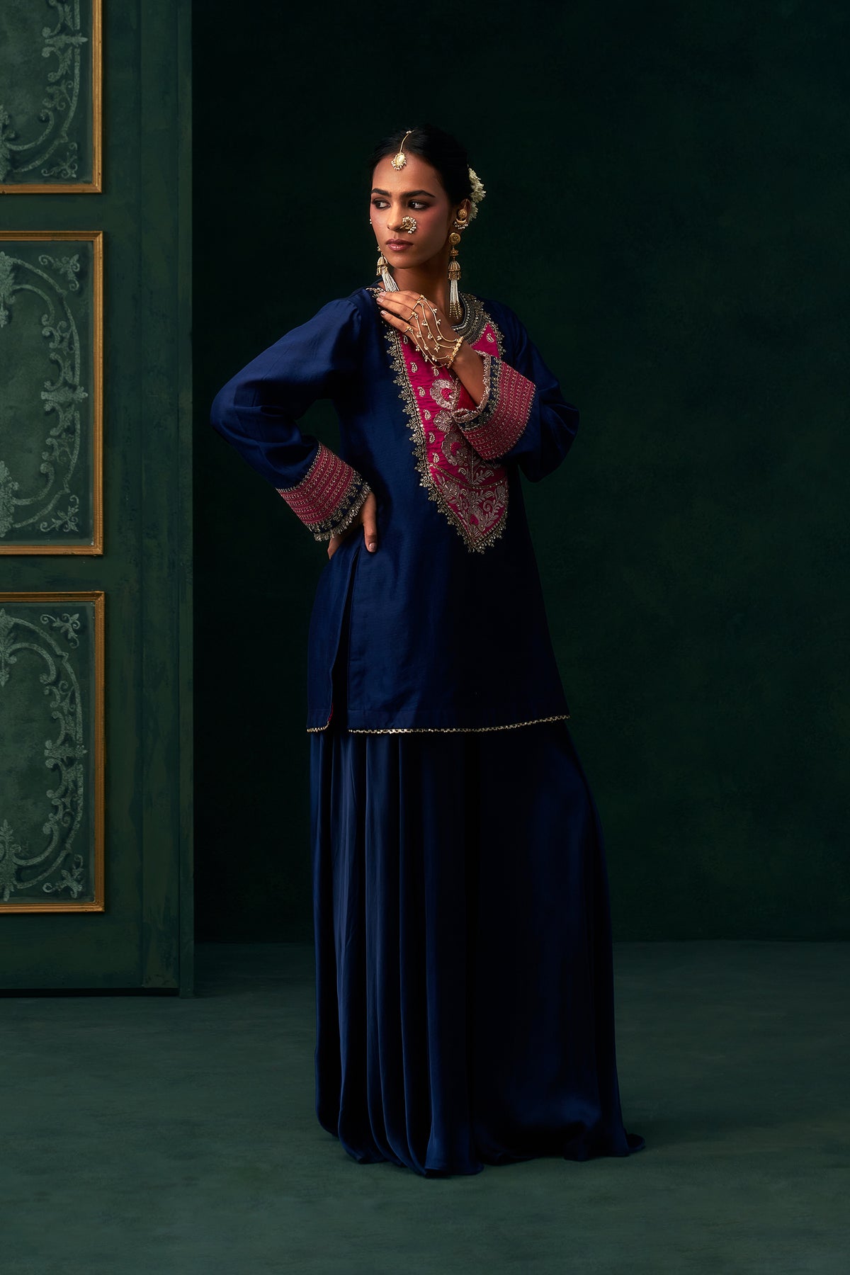 Zunaira Chanderi Satin Embroidered Suit Set